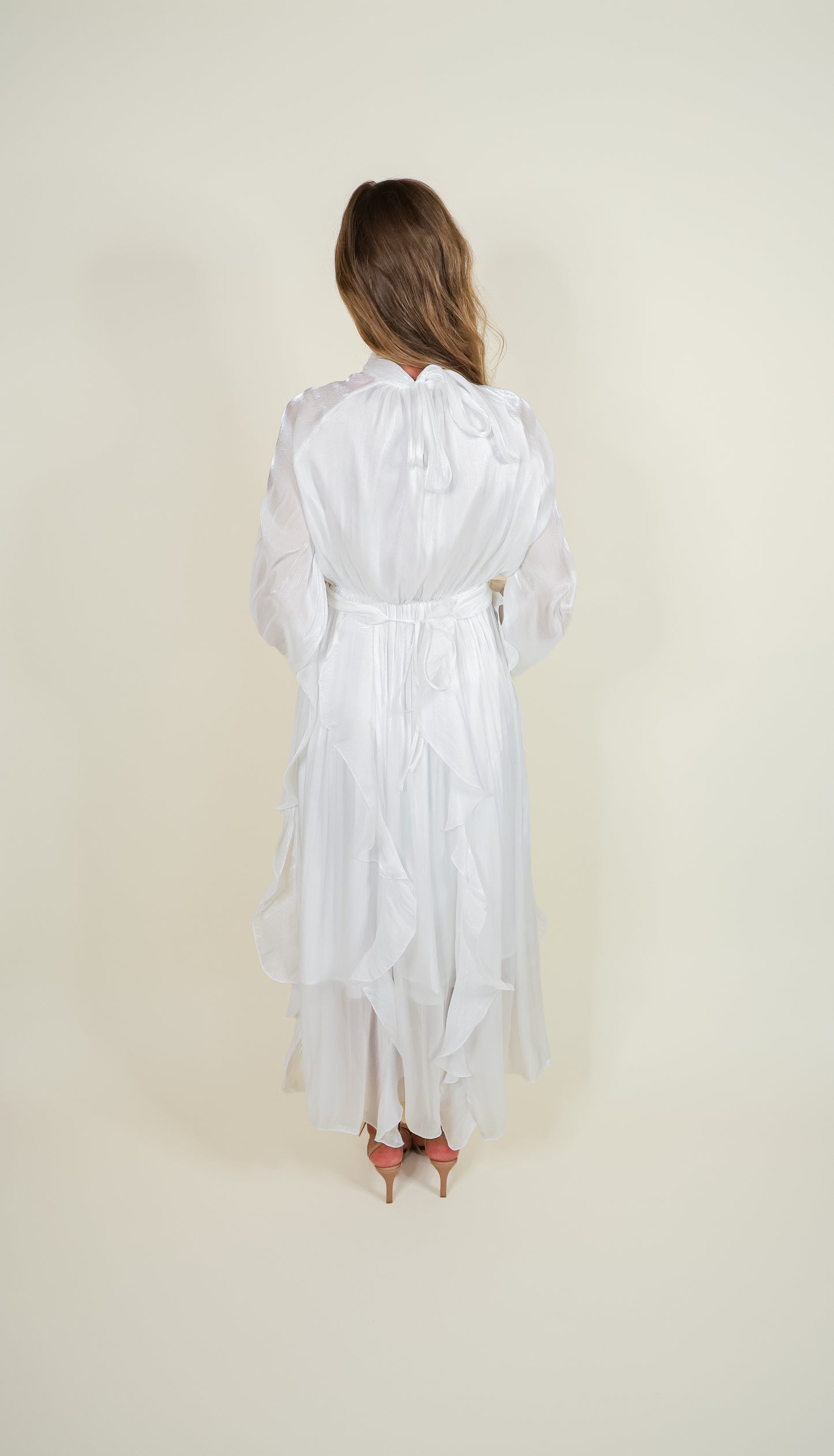The Eleanor Shimmer Dress in Pearl