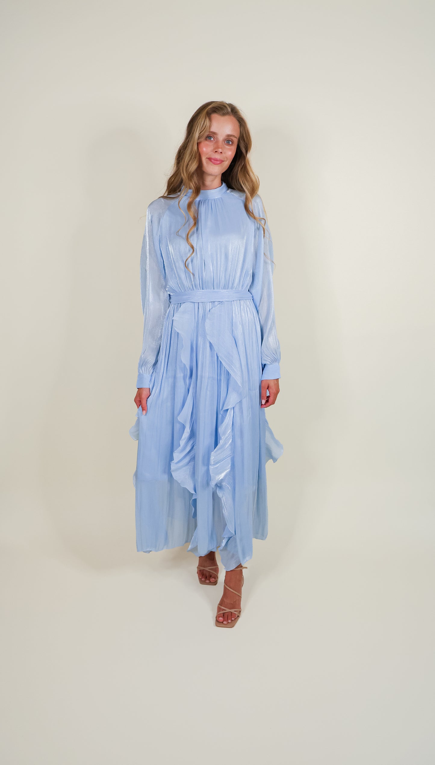 The Eleanor Shimmer Dress in Cinderella Blue