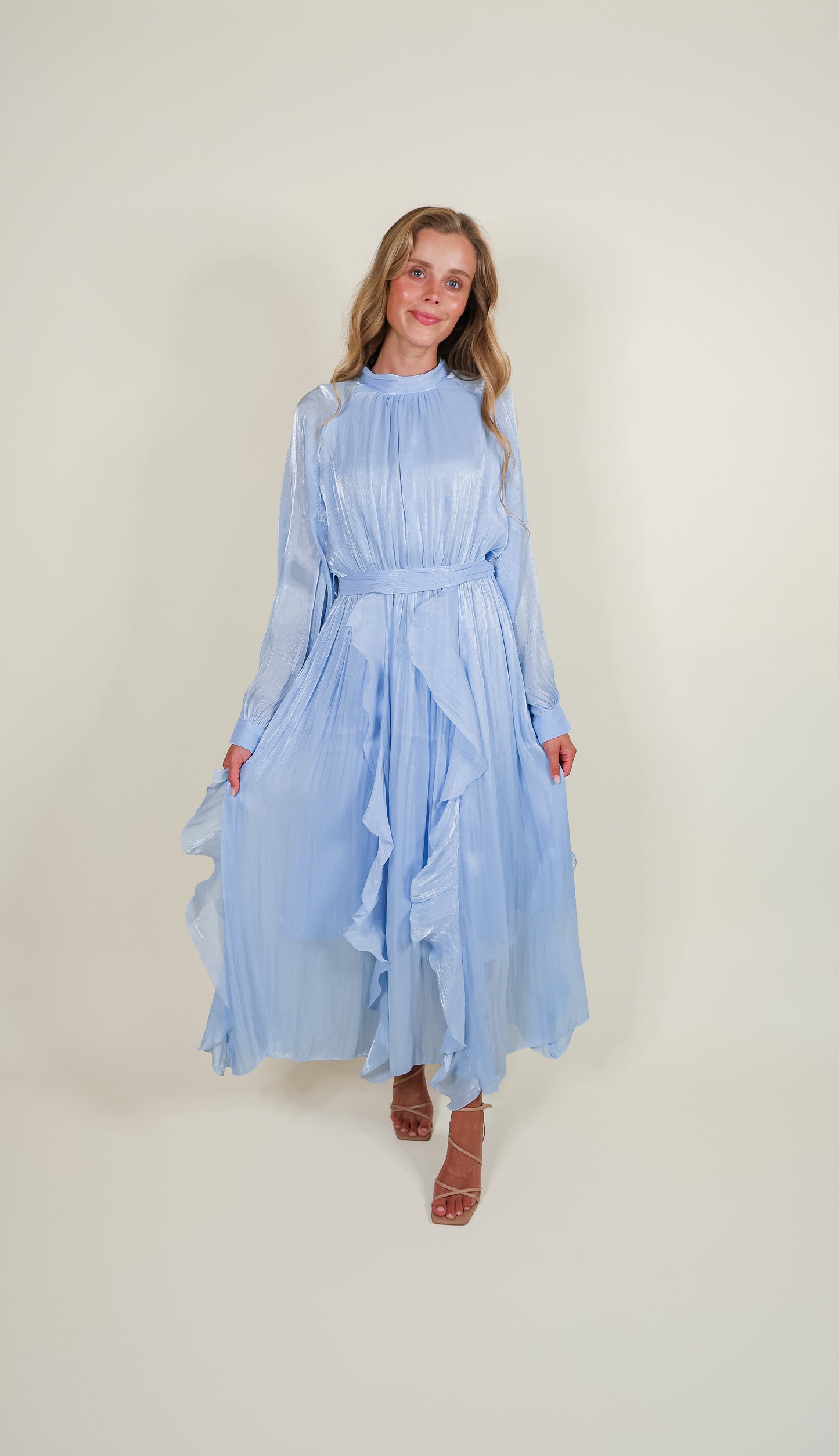 The Eleanor Shimmer Dress in Cinderella Blue