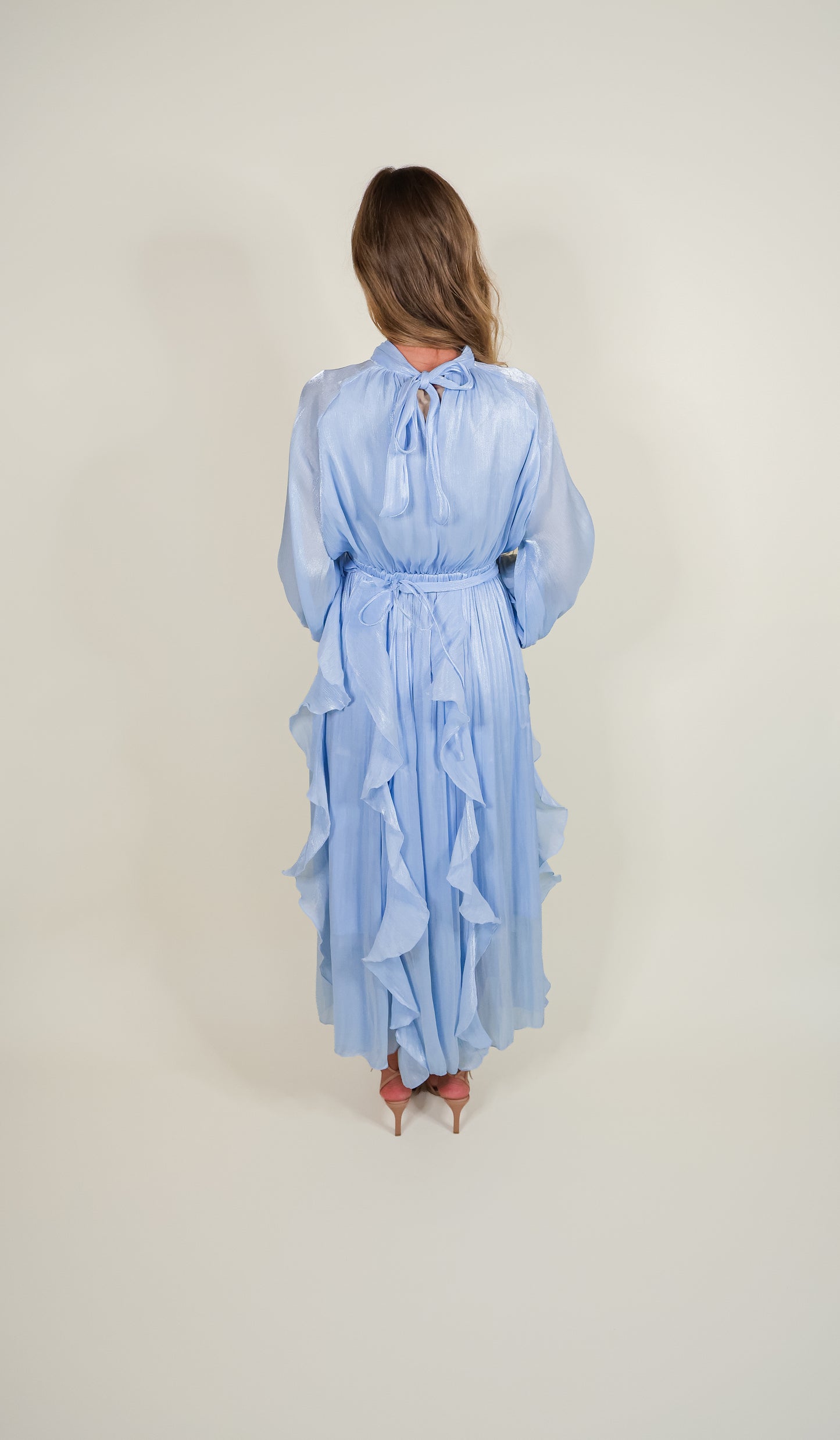 The Eleanor Shimmer Dress in Cinderella Blue