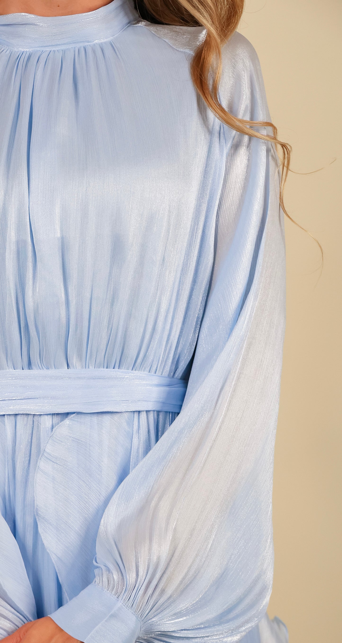 The Eleanor Shimmer Dress in Cinderella Blue