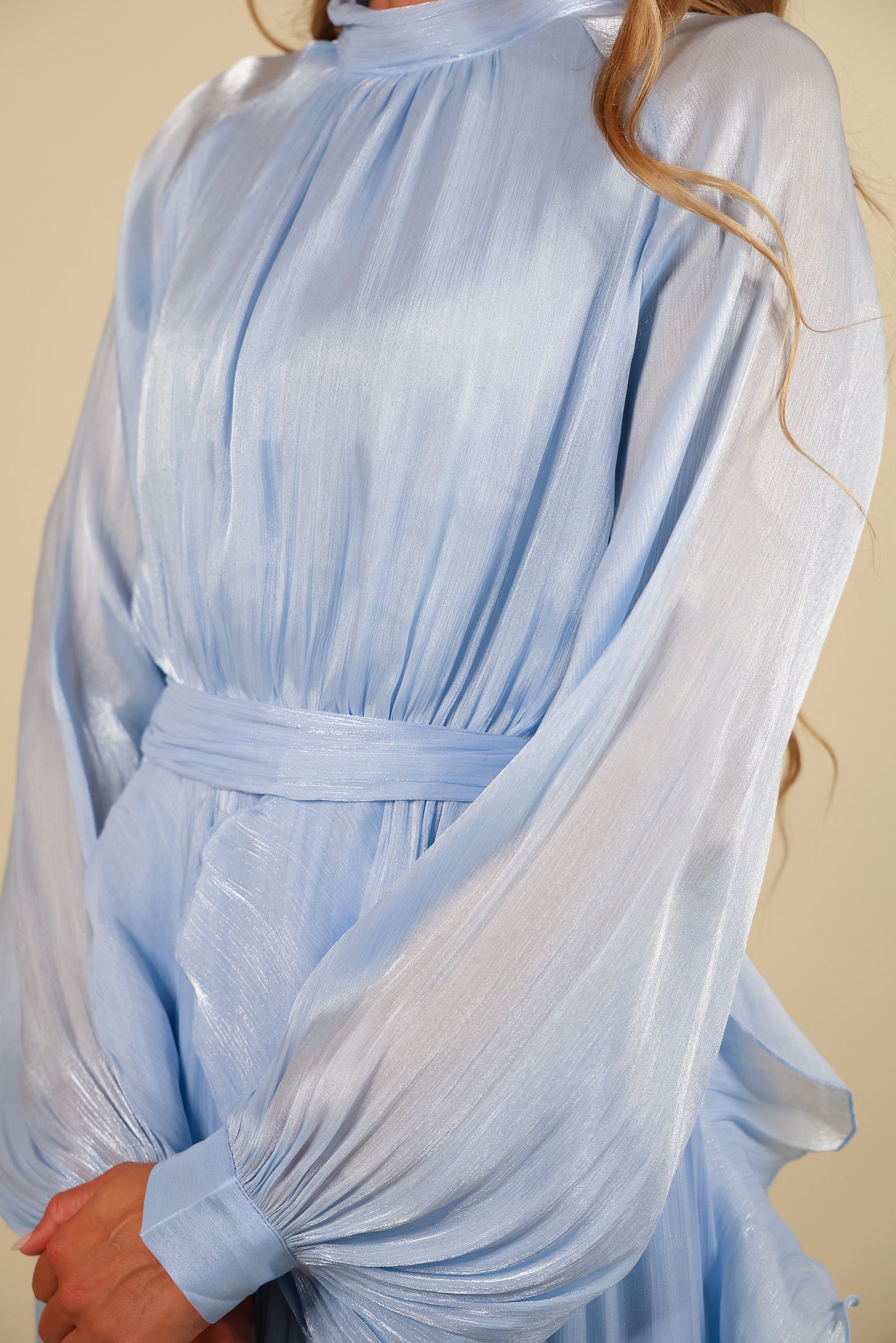The Eleanor Shimmer Dress in Cinderella Blue