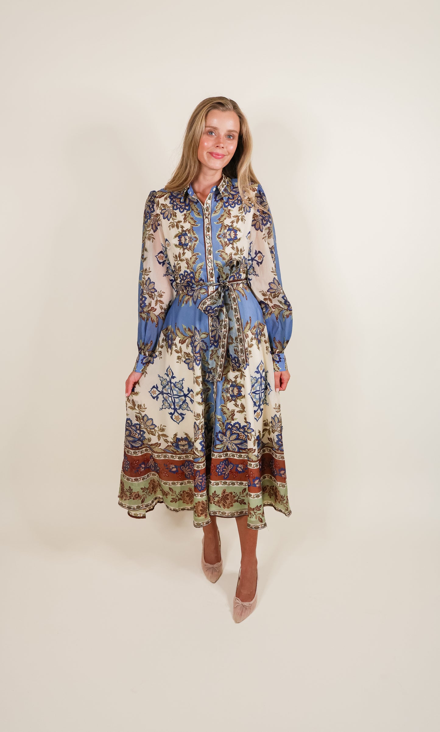 The Sophie Fall Floral Shirt Dress