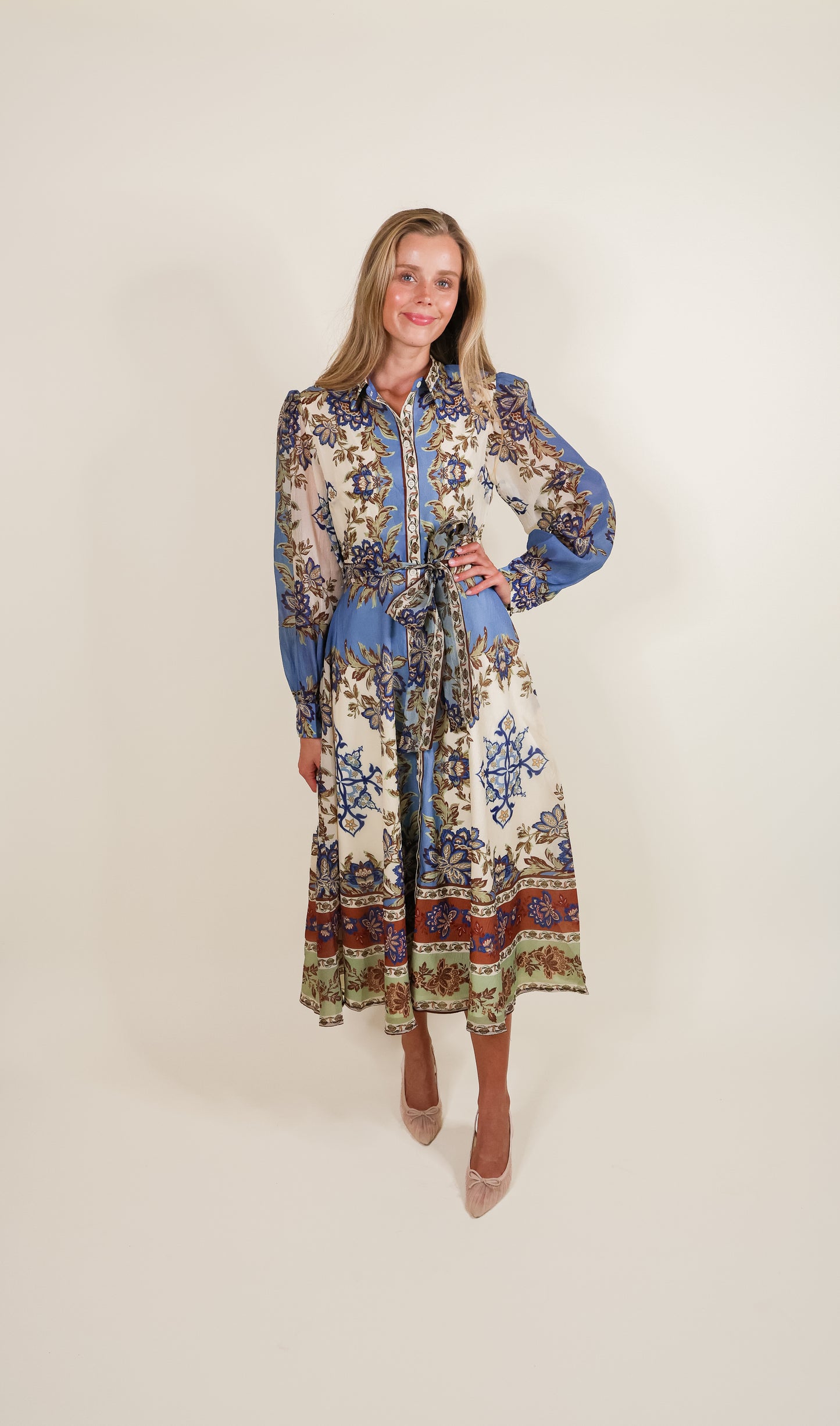 The Sophie Fall Floral Shirt Dress