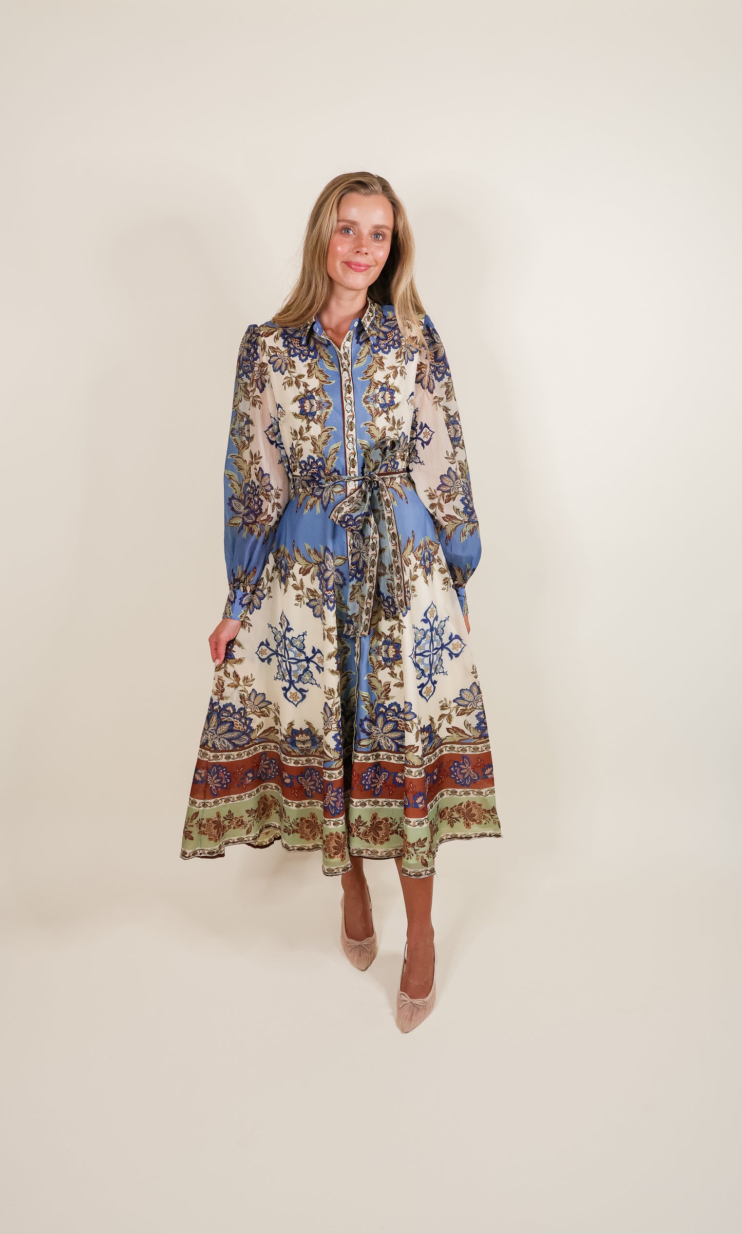 The Sophie Fall Floral Shirt Dress