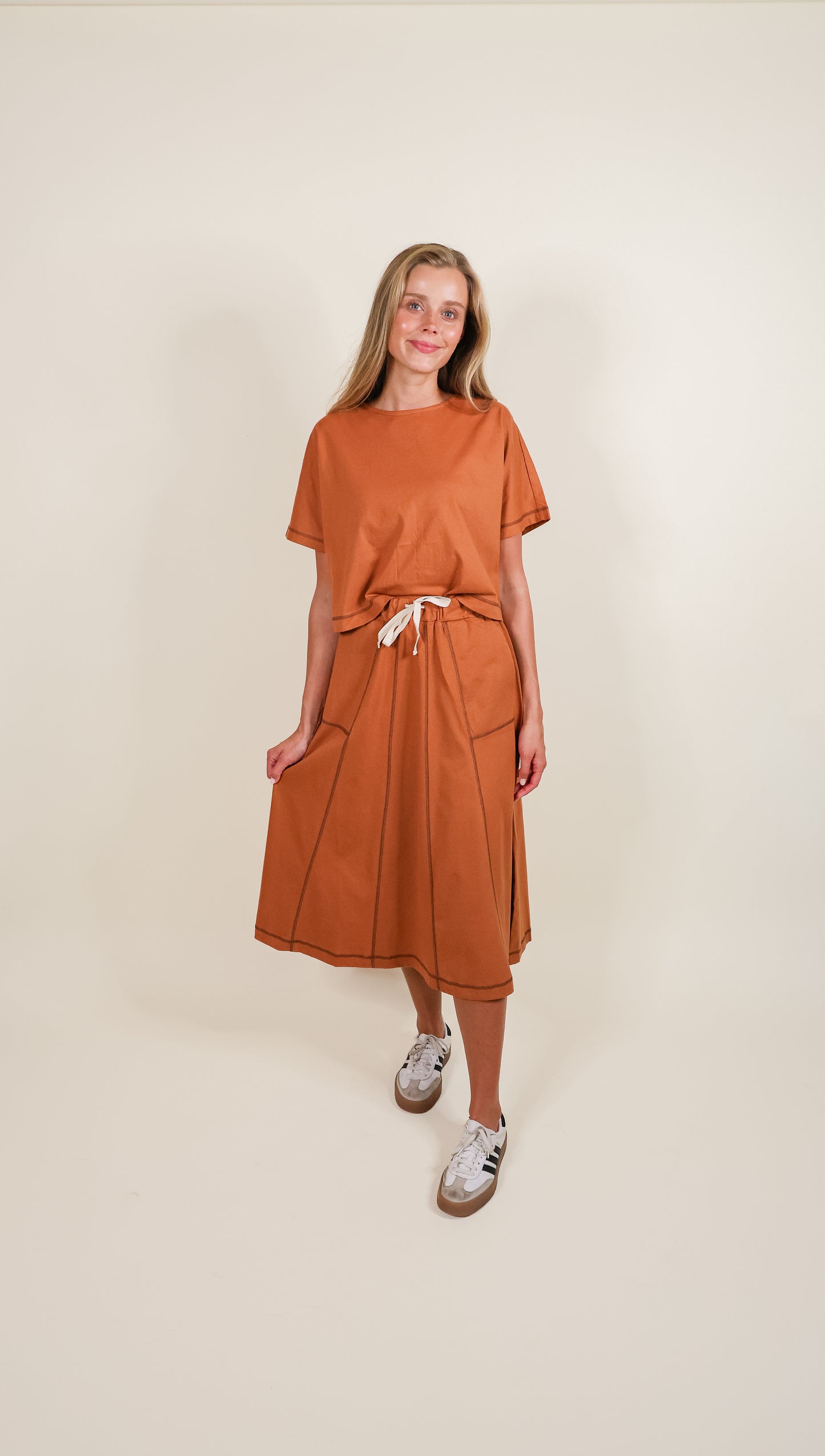 The Marley Lounge Set in Rust - 100% Cotton