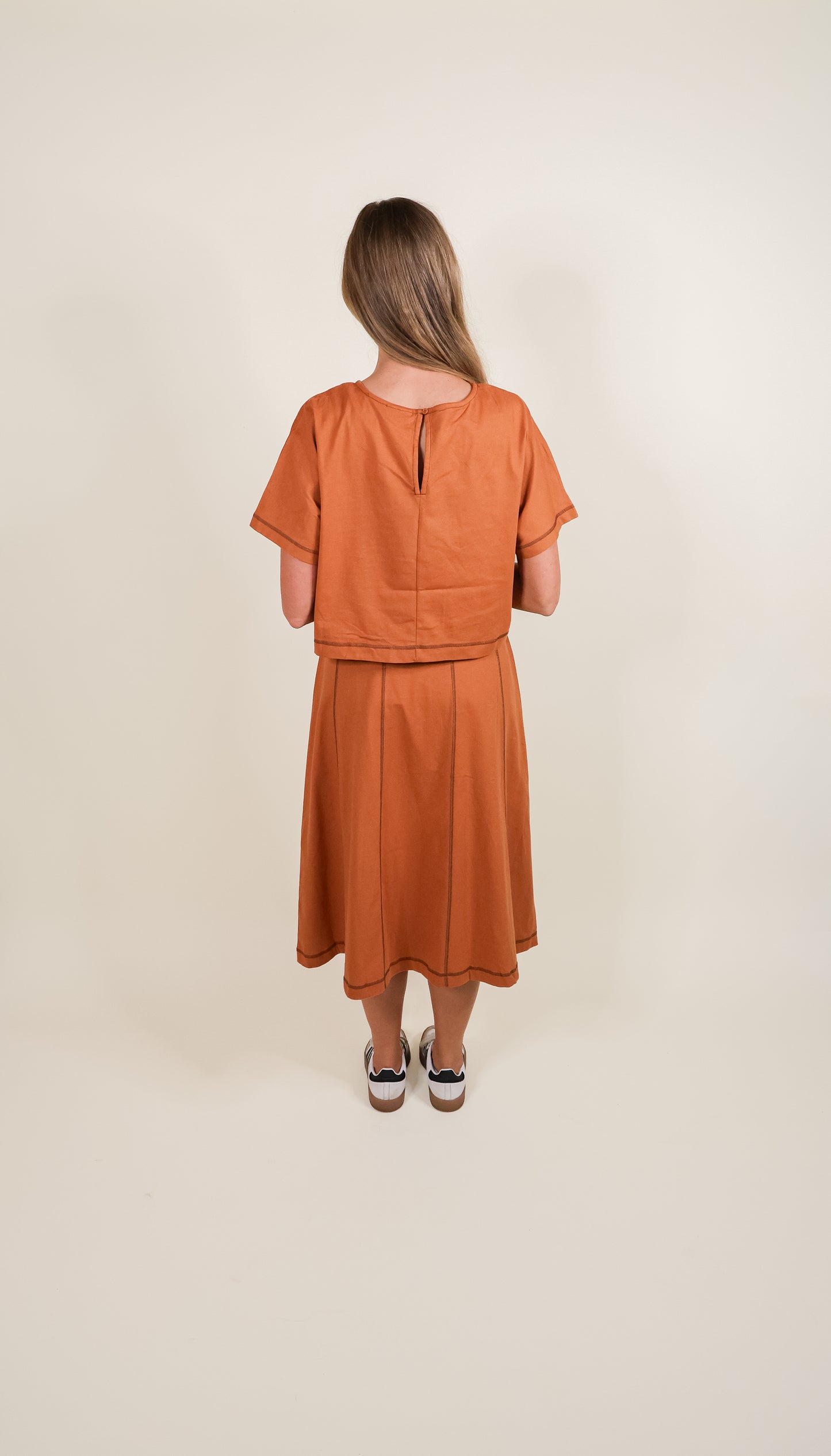 The Marley Lounge Set in Rust - 100% Cotton