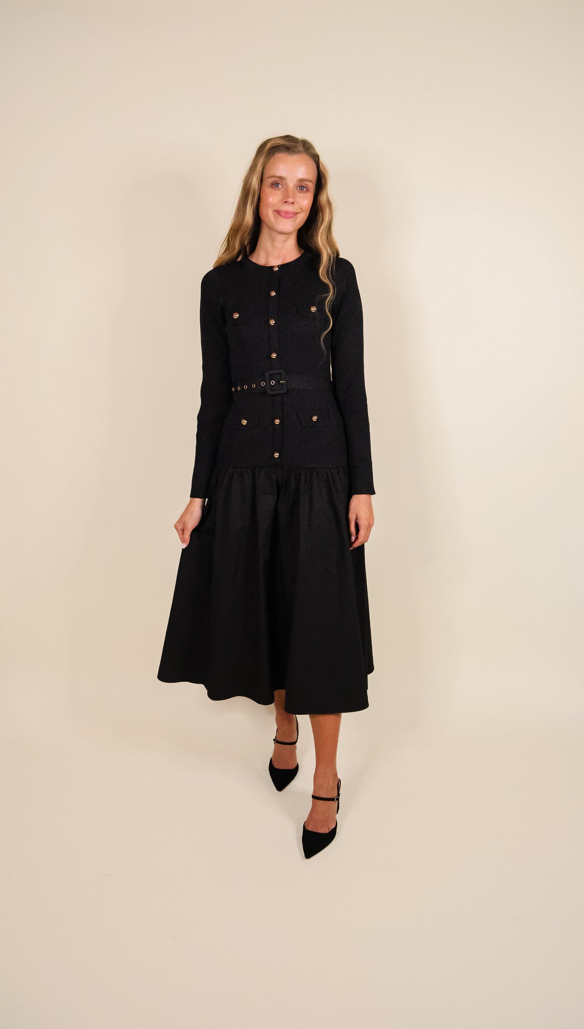 The Camille Drop Waist Knit Dress