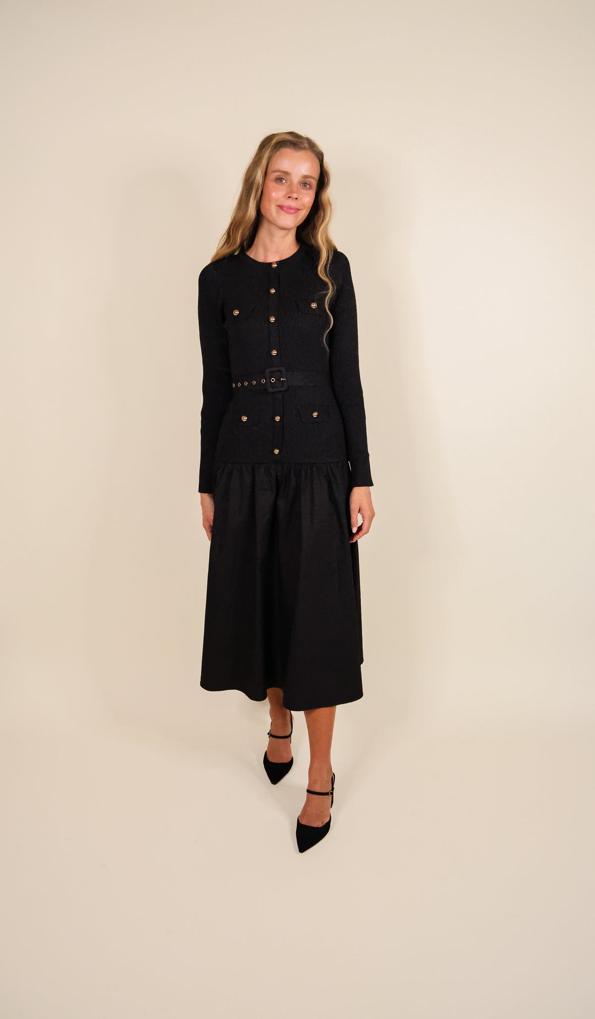 The Camille Drop Waist Knit Dress