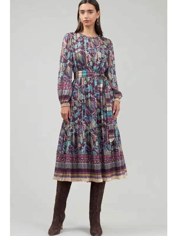 The Elodie Paisley Printed Midi Dress