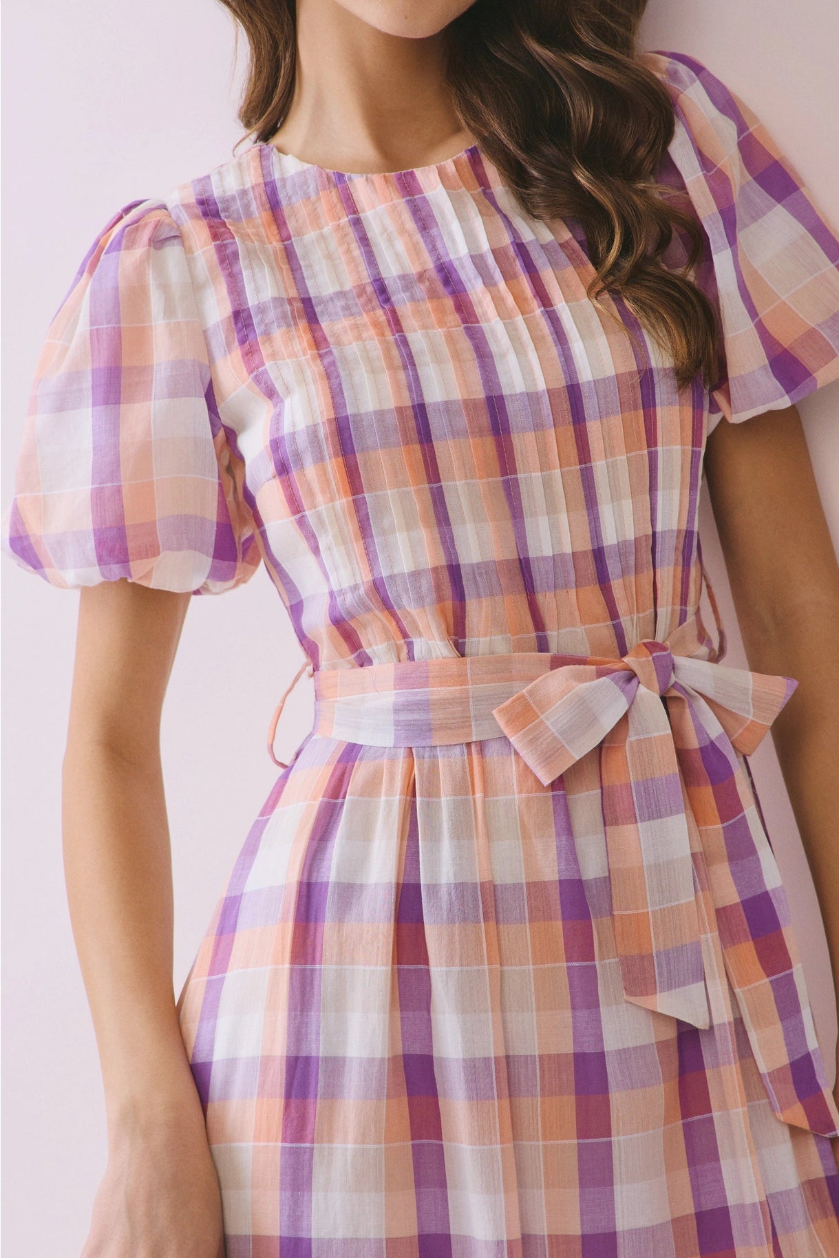 The Lena Plaid Midi Dress