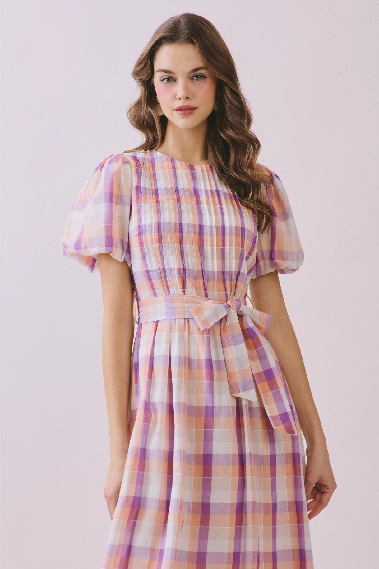 The Lena Plaid Midi Dress