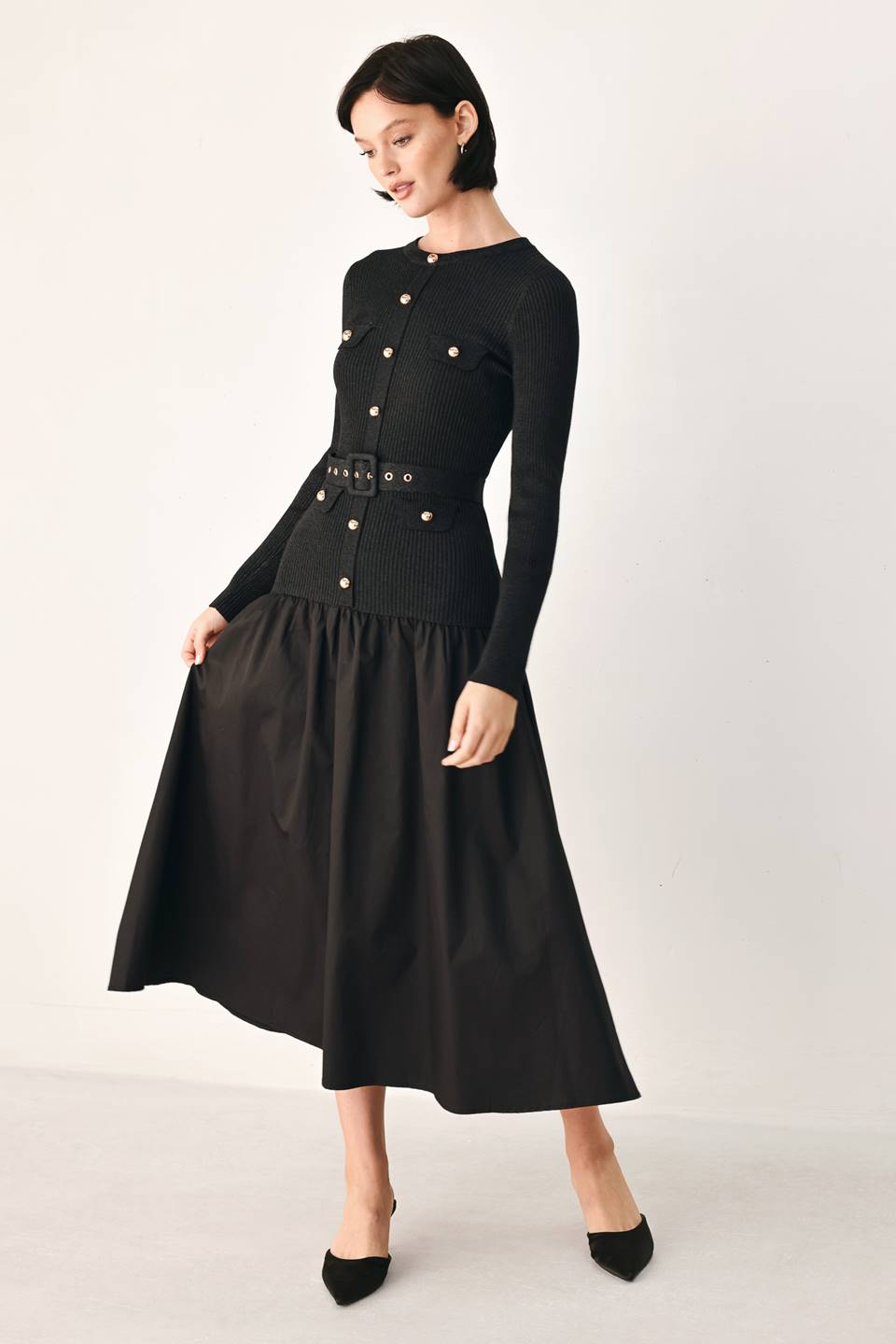 The Camille Drop Waist Knit Dress