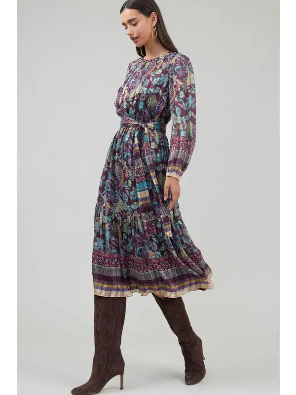The Elodie Paisley Printed Midi Dress