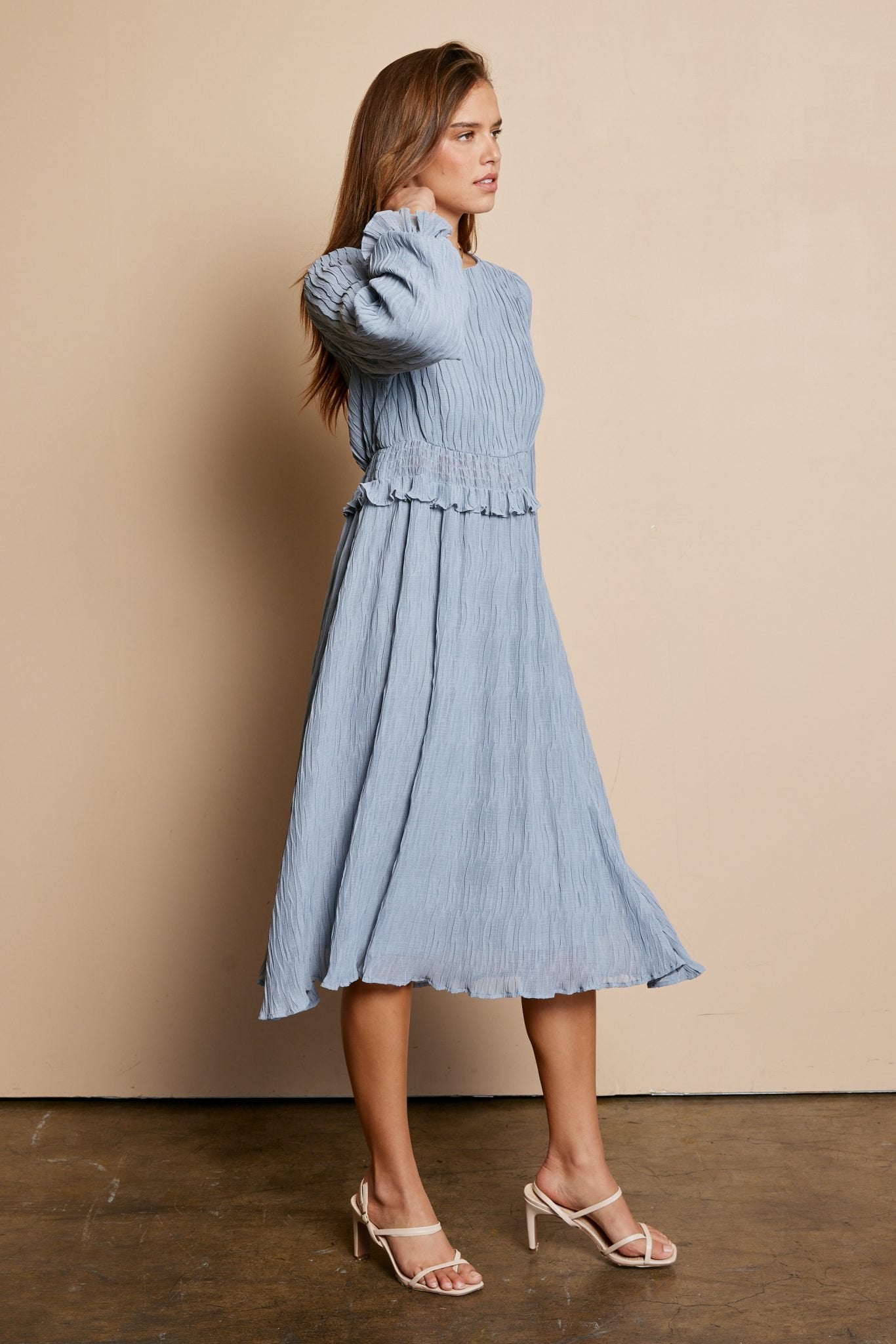 The Alani Ruffle Dress in Ice