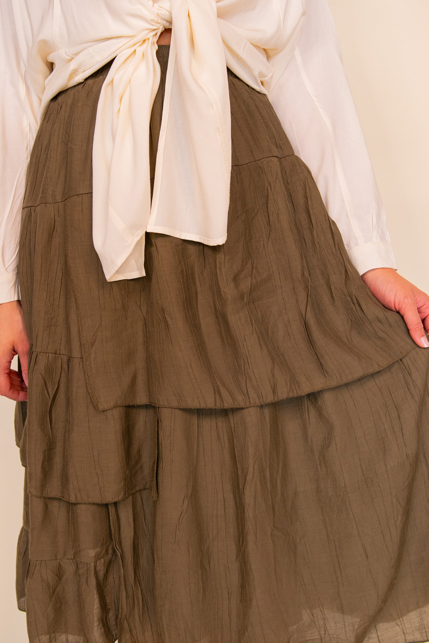 The Sasha Layered Skirt in Olive