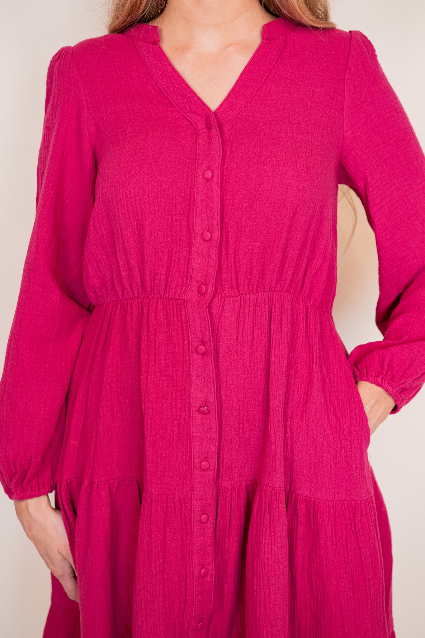 The Allison Dress in Raspberry