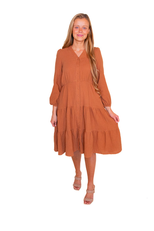 The Allison Dress in Nutmeg