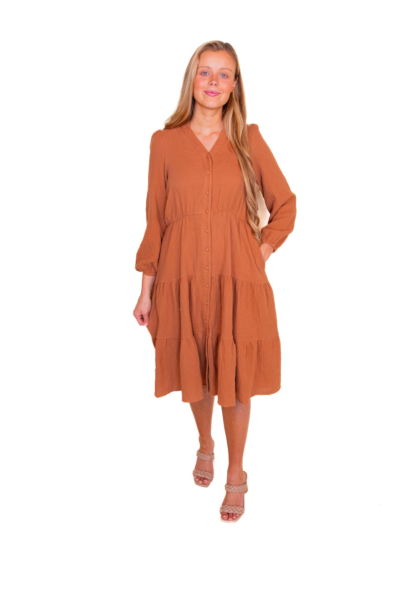 The Allison Dress in Nutmeg