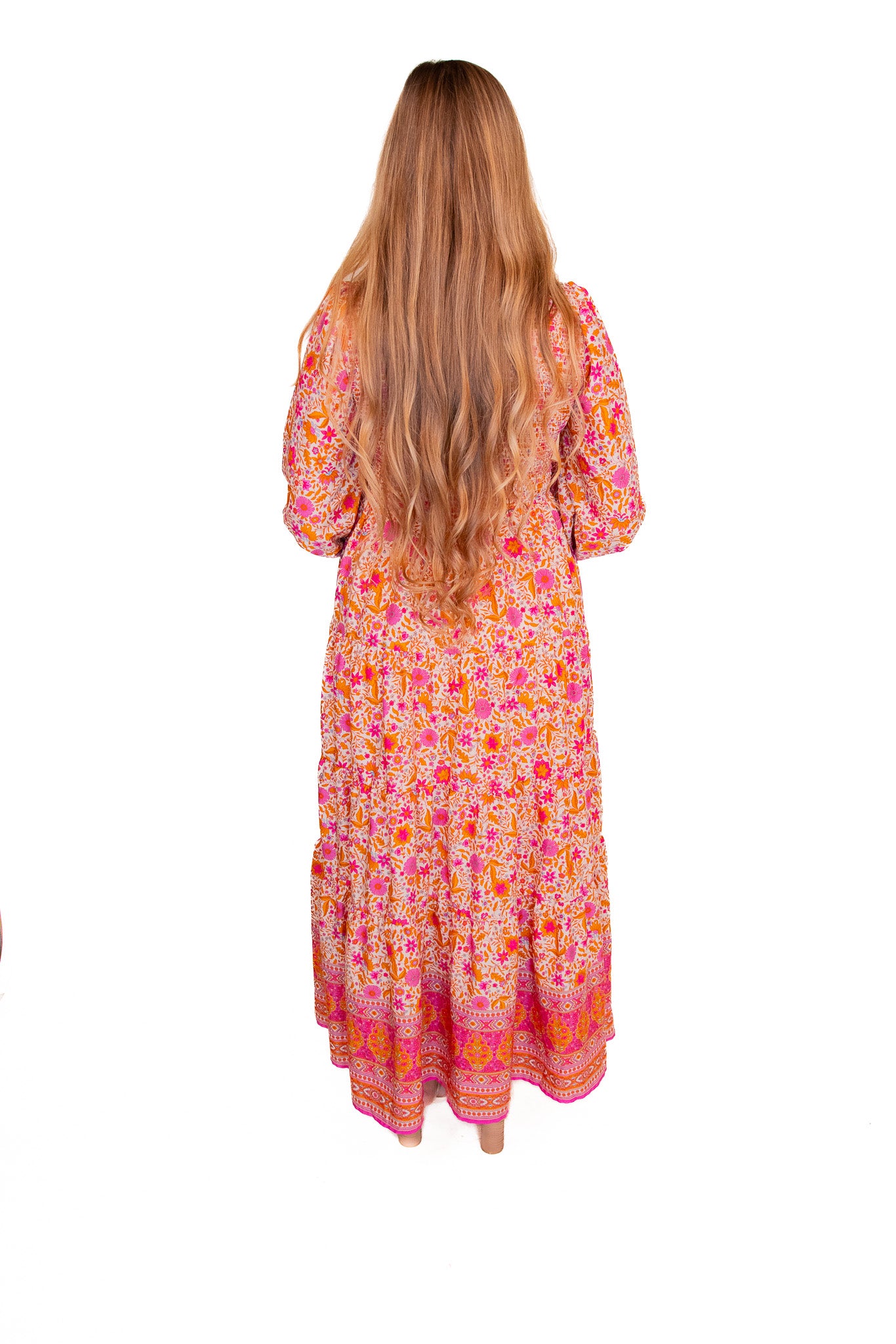 The Henley Boho Maxi Dress in Magenta