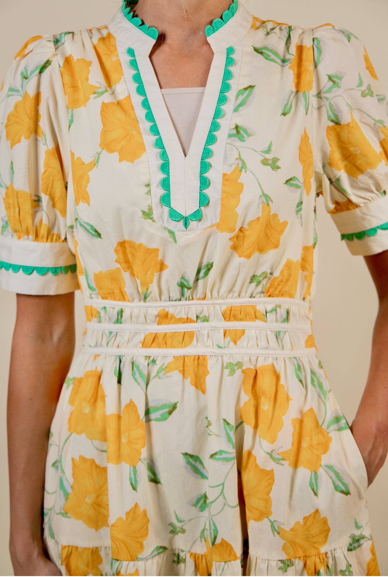 The Mae Scalloped Trim and Yellow & Green Floral