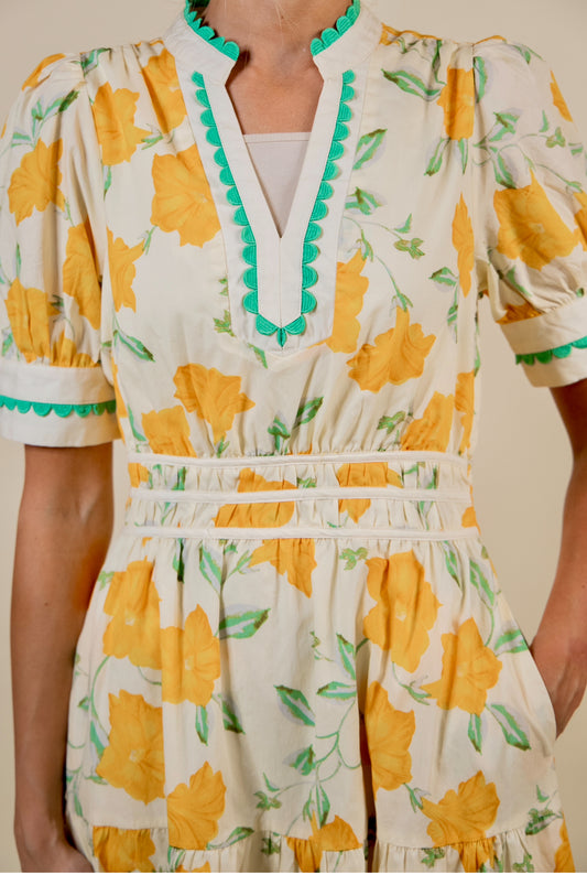The Mae Scalloped Trim and Yellow & Green Floral