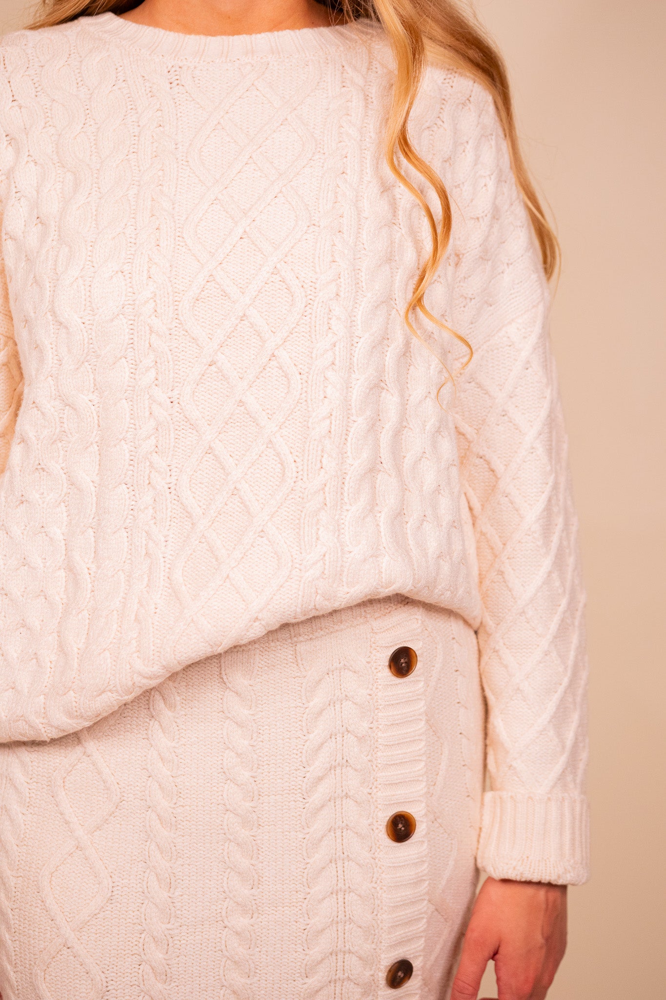 The Ashley Plush Cable-knit Sweater Set