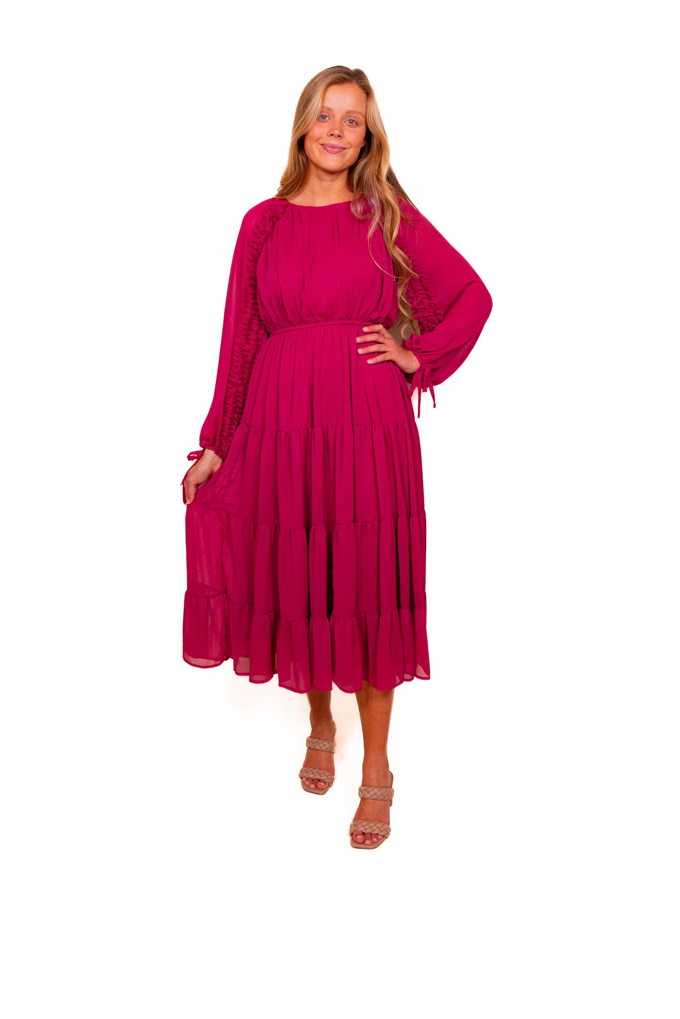 The Rory Dress in Raspberry