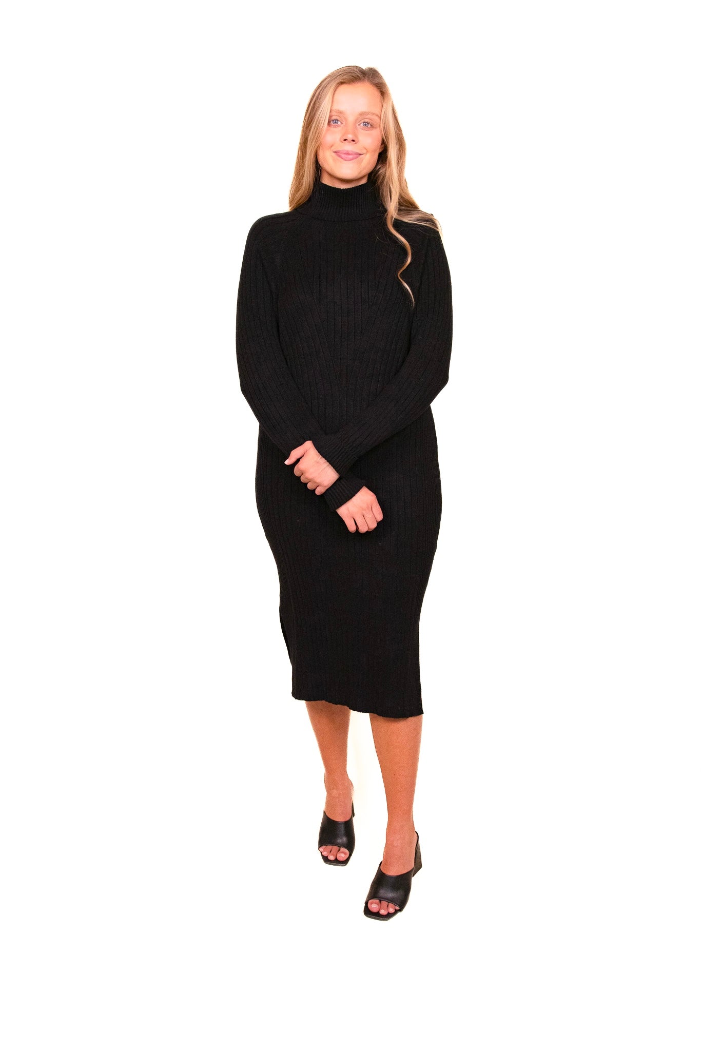 The Kate Ribbed Knit Turtleneck Dress