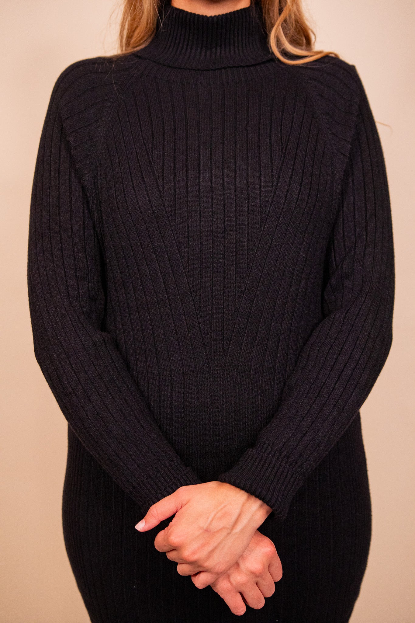 The Kate Ribbed Knit Turtleneck Dress