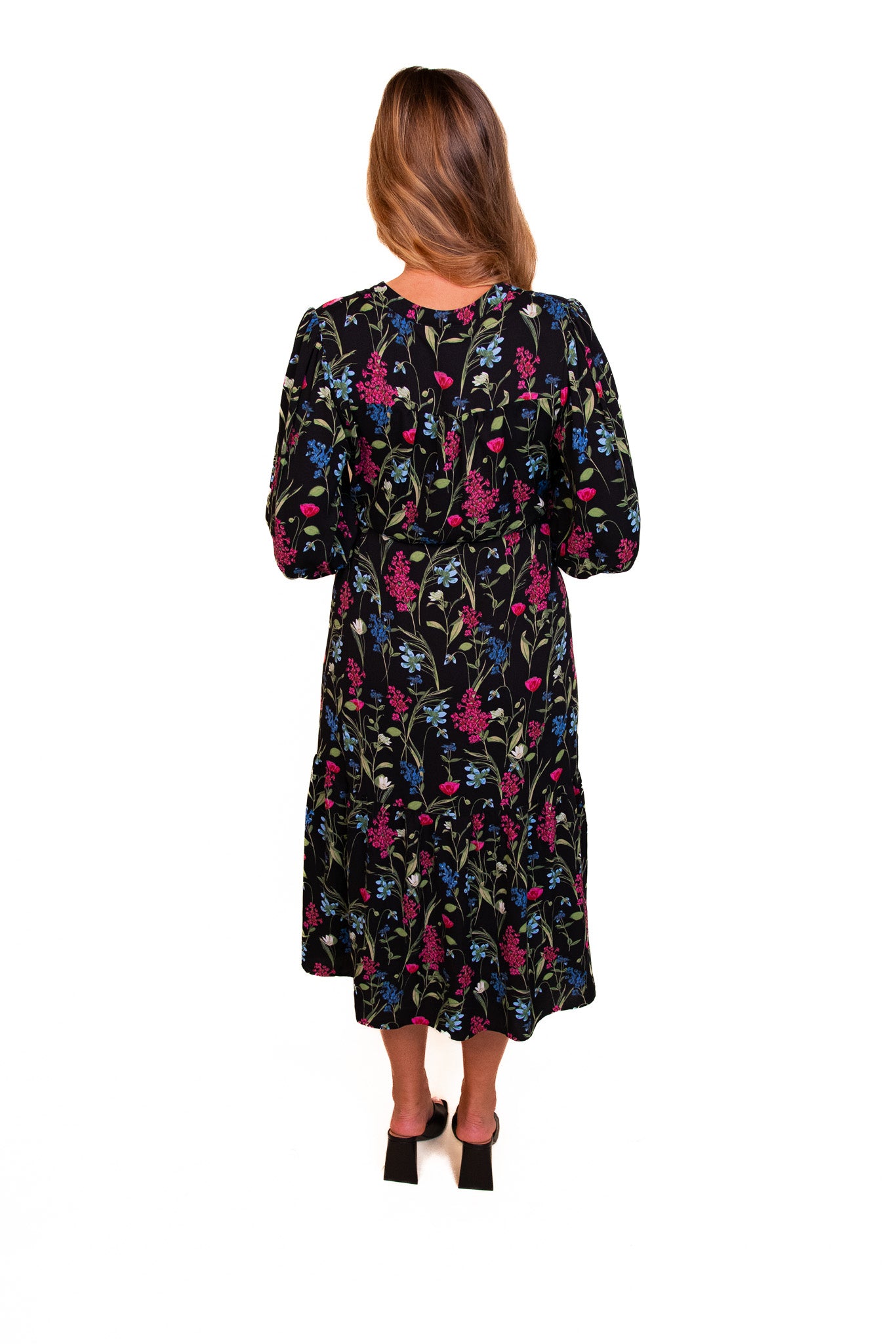 The Taylor Shirt Dress in Black Floral