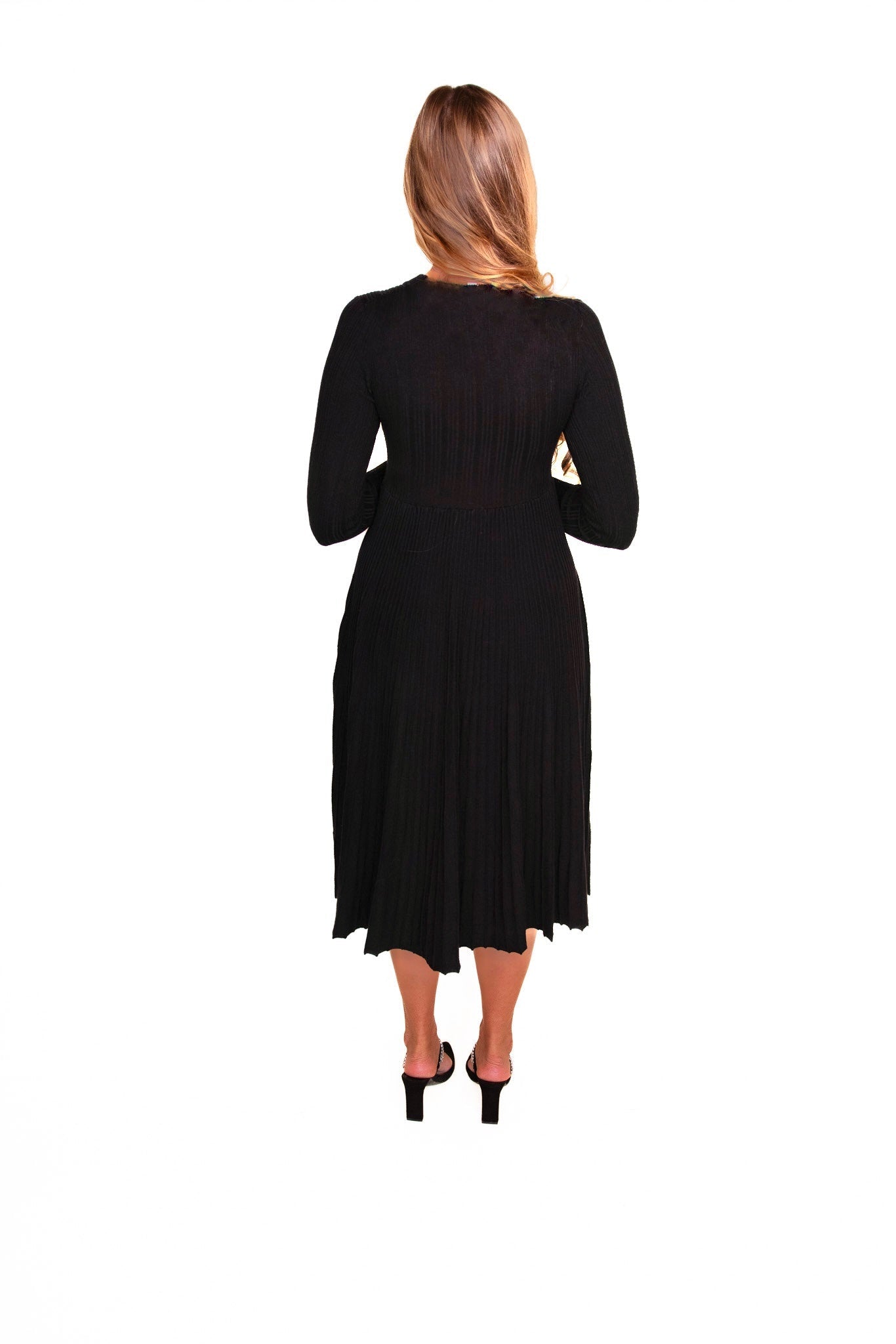 RESTOCKED - The Kris Ribbed Knit Sweater Dress in Black