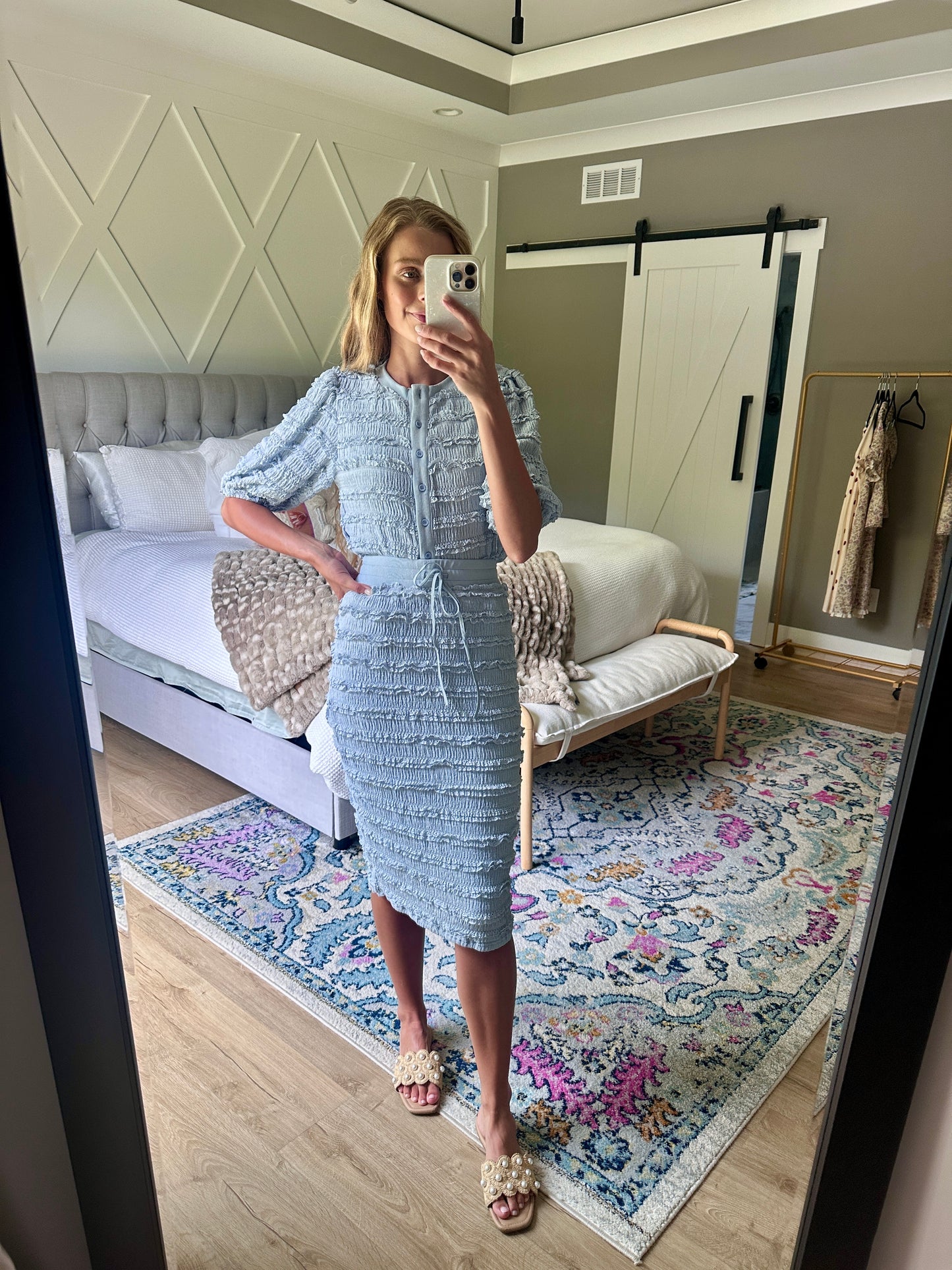 The Ana Textured Set in Baby Blue