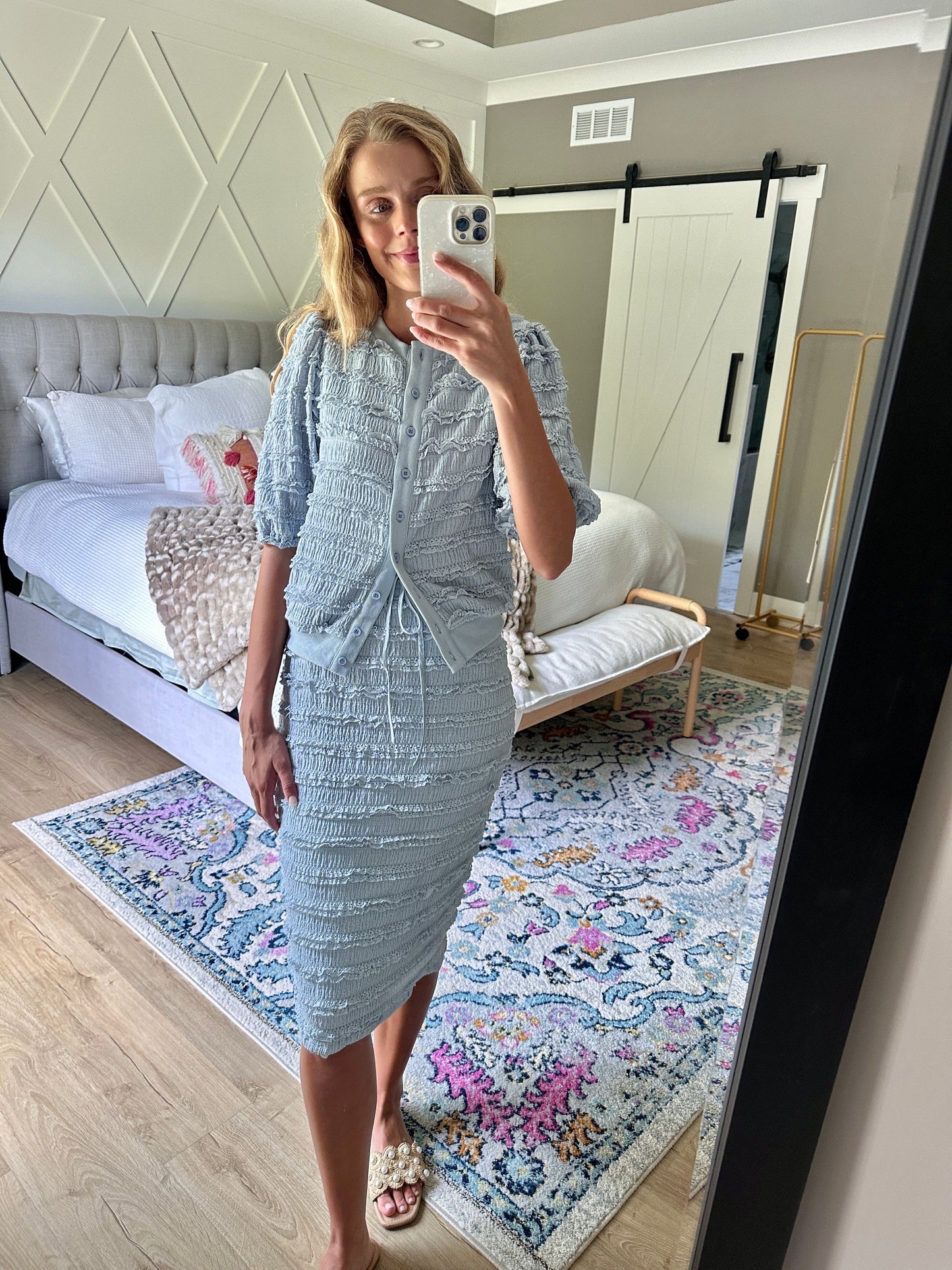 The Ana Textured Set in Baby Blue