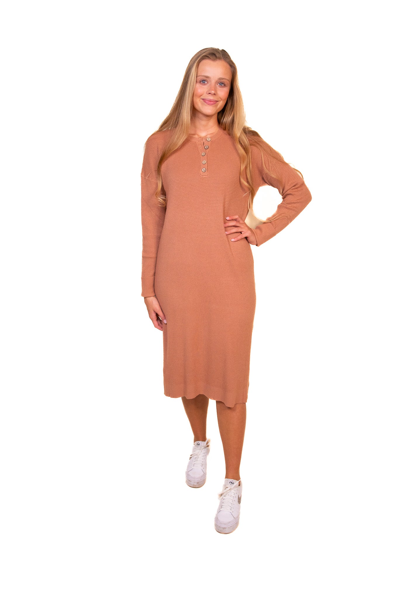 The Elsie Knit Dress in Rust