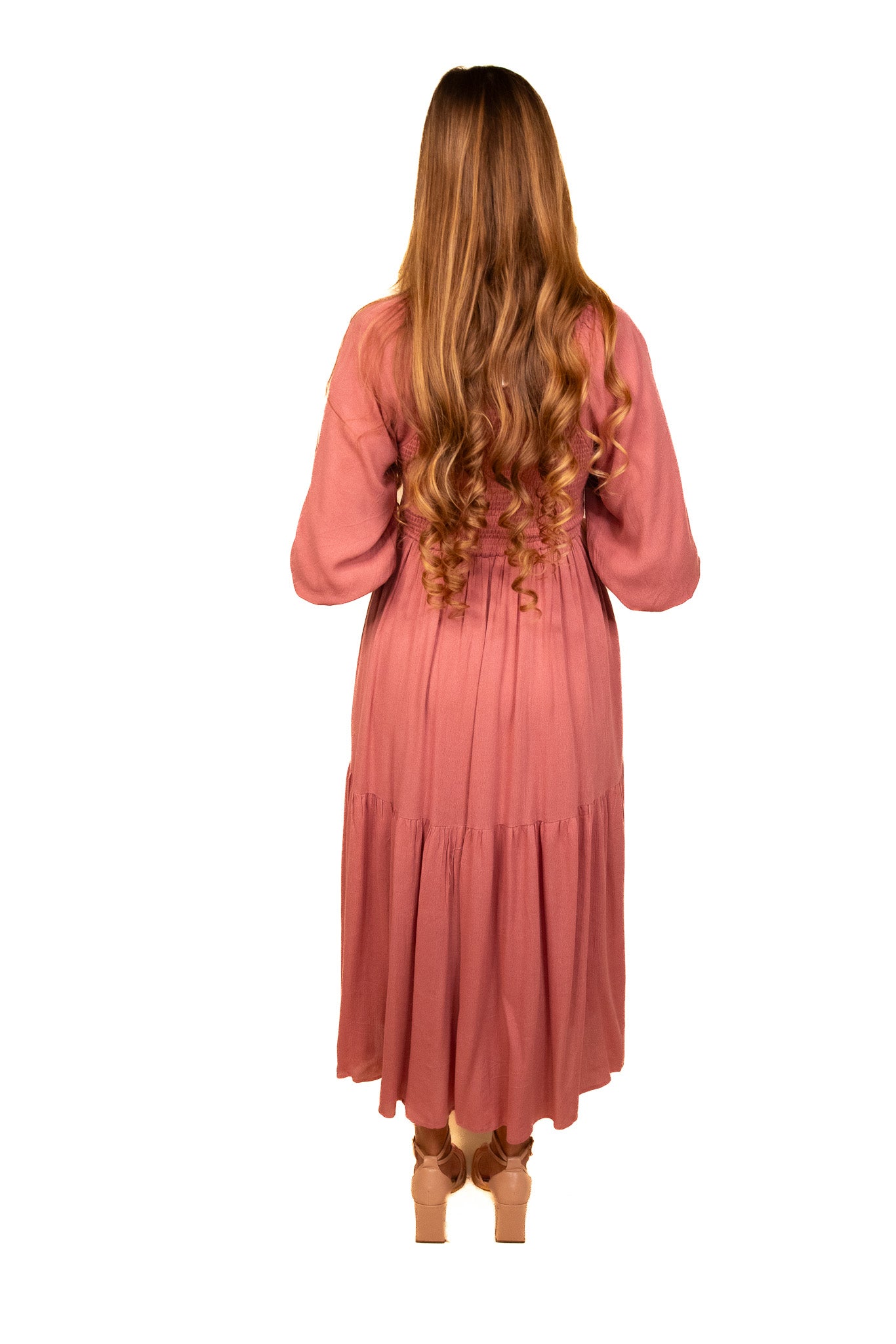 The Maya Smocked Dress in Rose