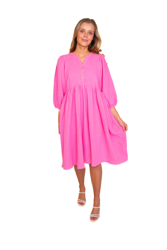 The Kennedy Dress in Bubblegum