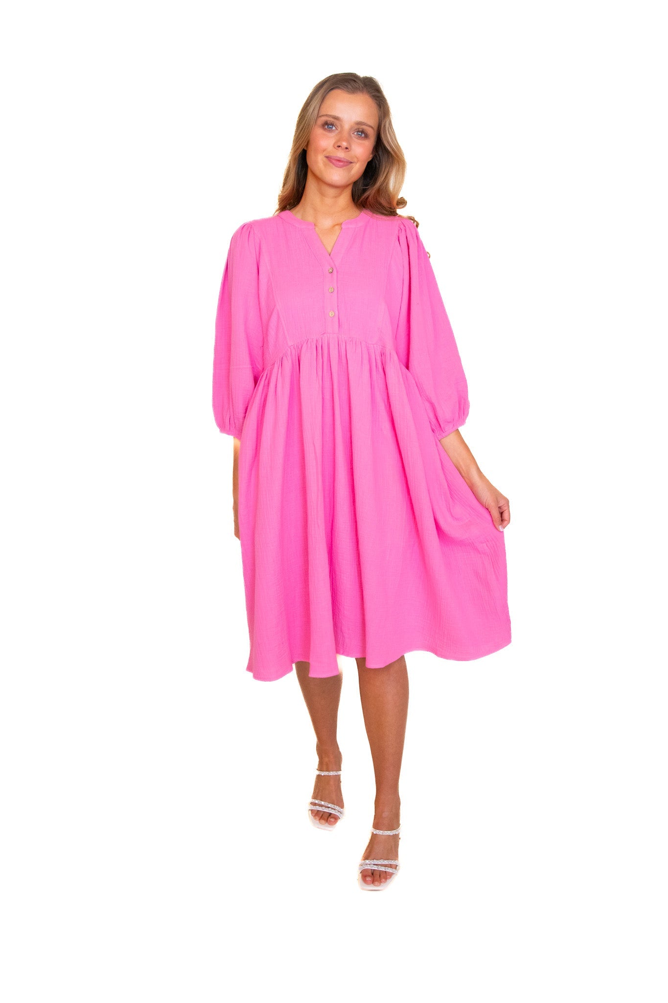 RESTOCKED - The Kennedy Dress in Bubblegum