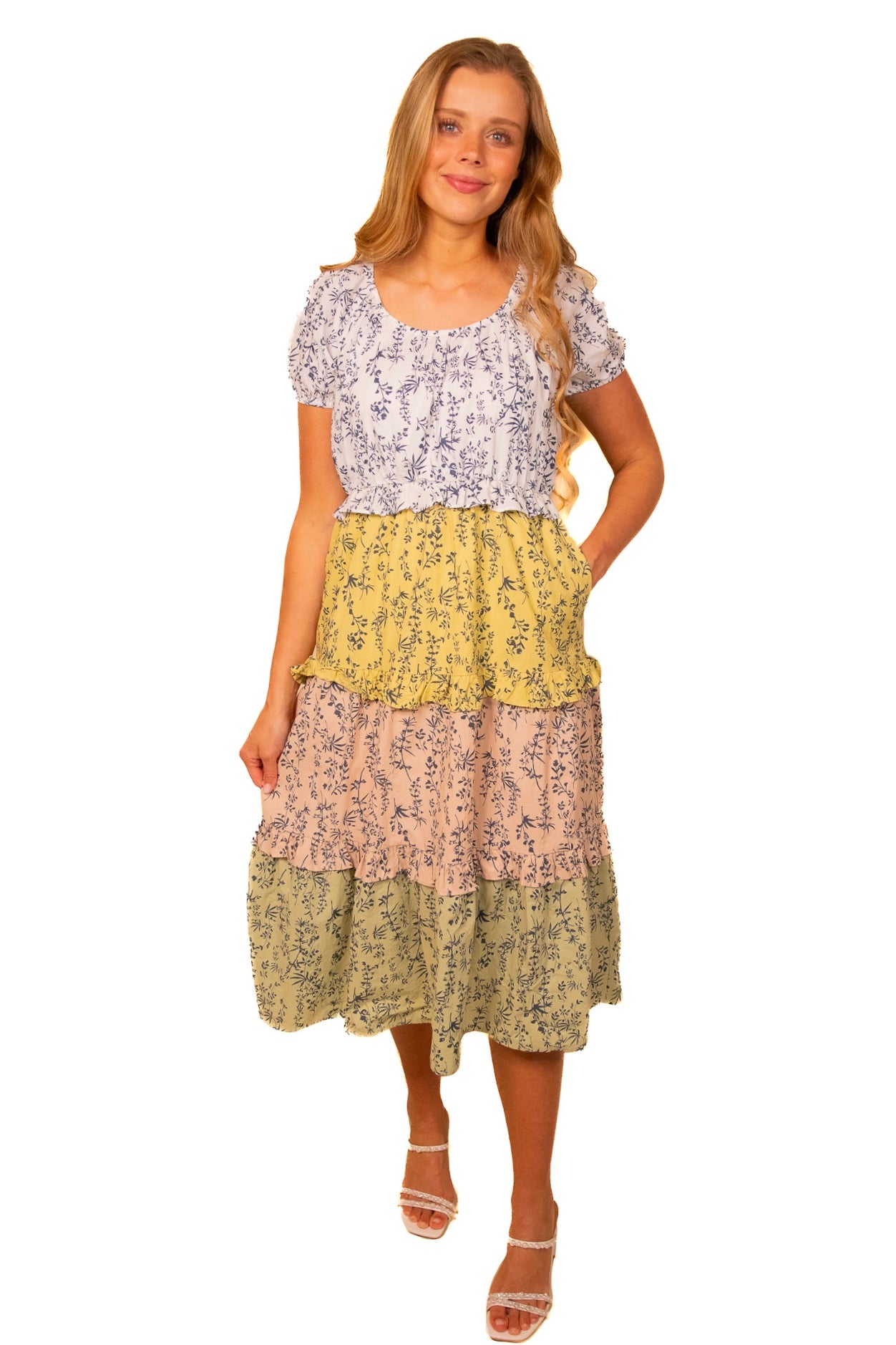 The Rae Colorbock Tiered Dress