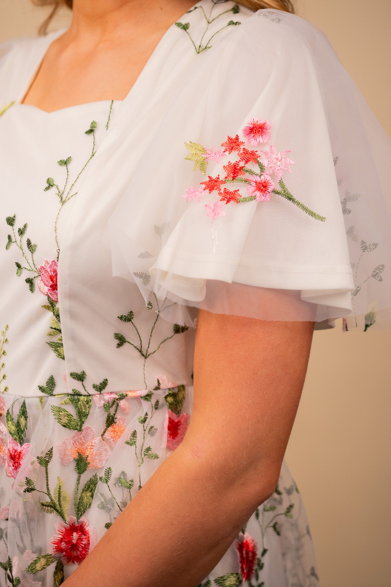 The Karlie Embroidered Midi in White