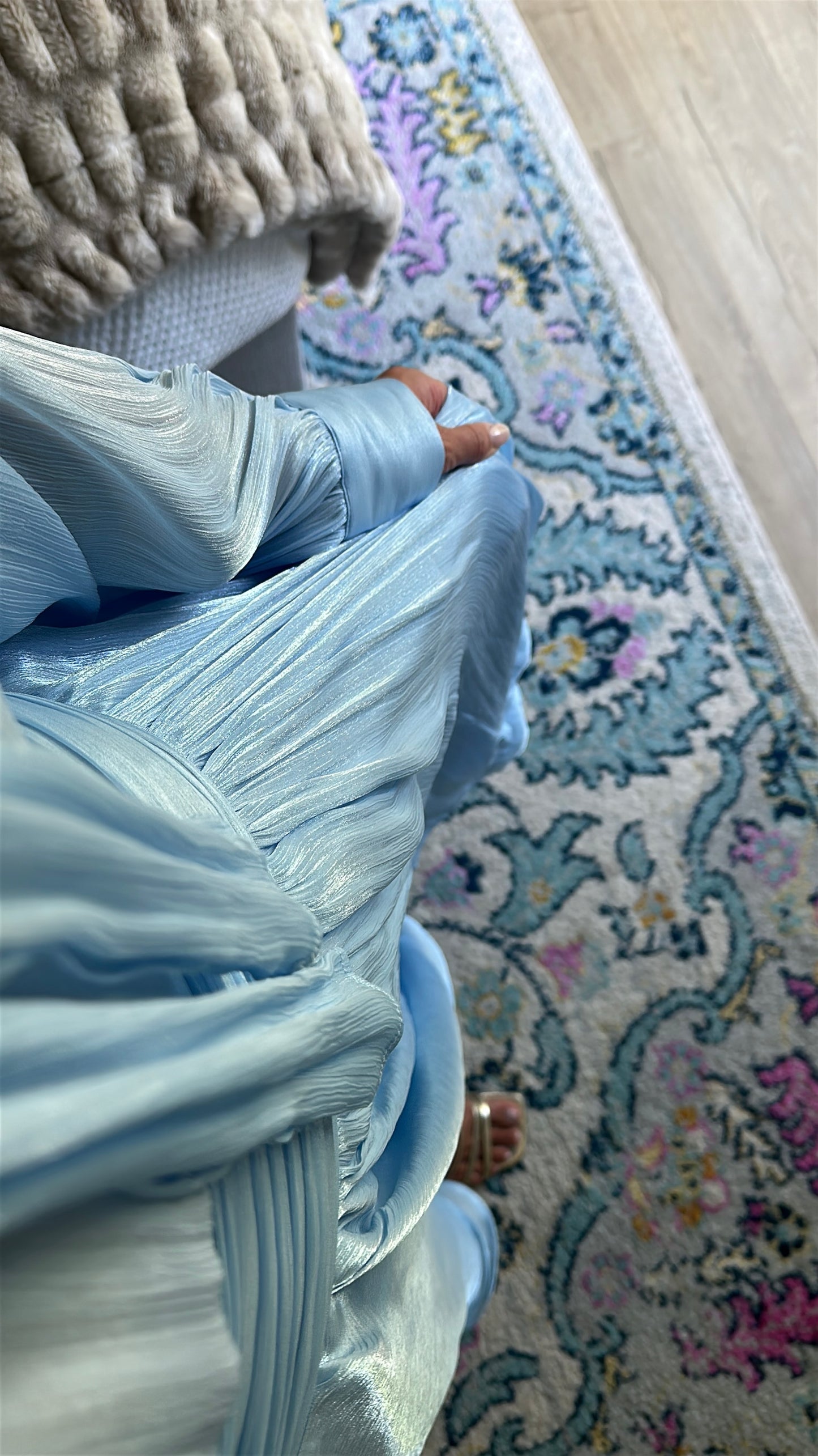 The Eleanor Shimmer Skirt Set in Cinderella Blue