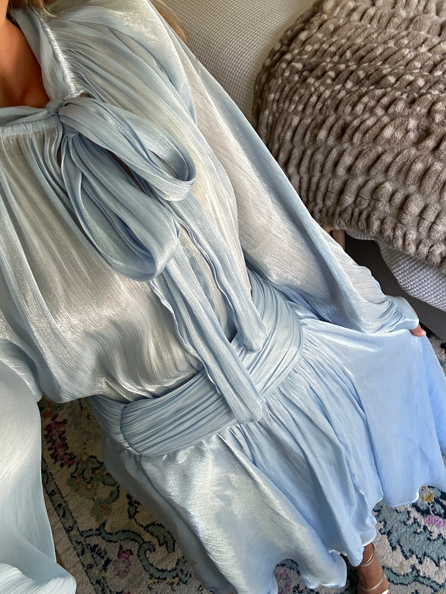 The Eleanor Shimmer Skirt Set in Cinderella Blue