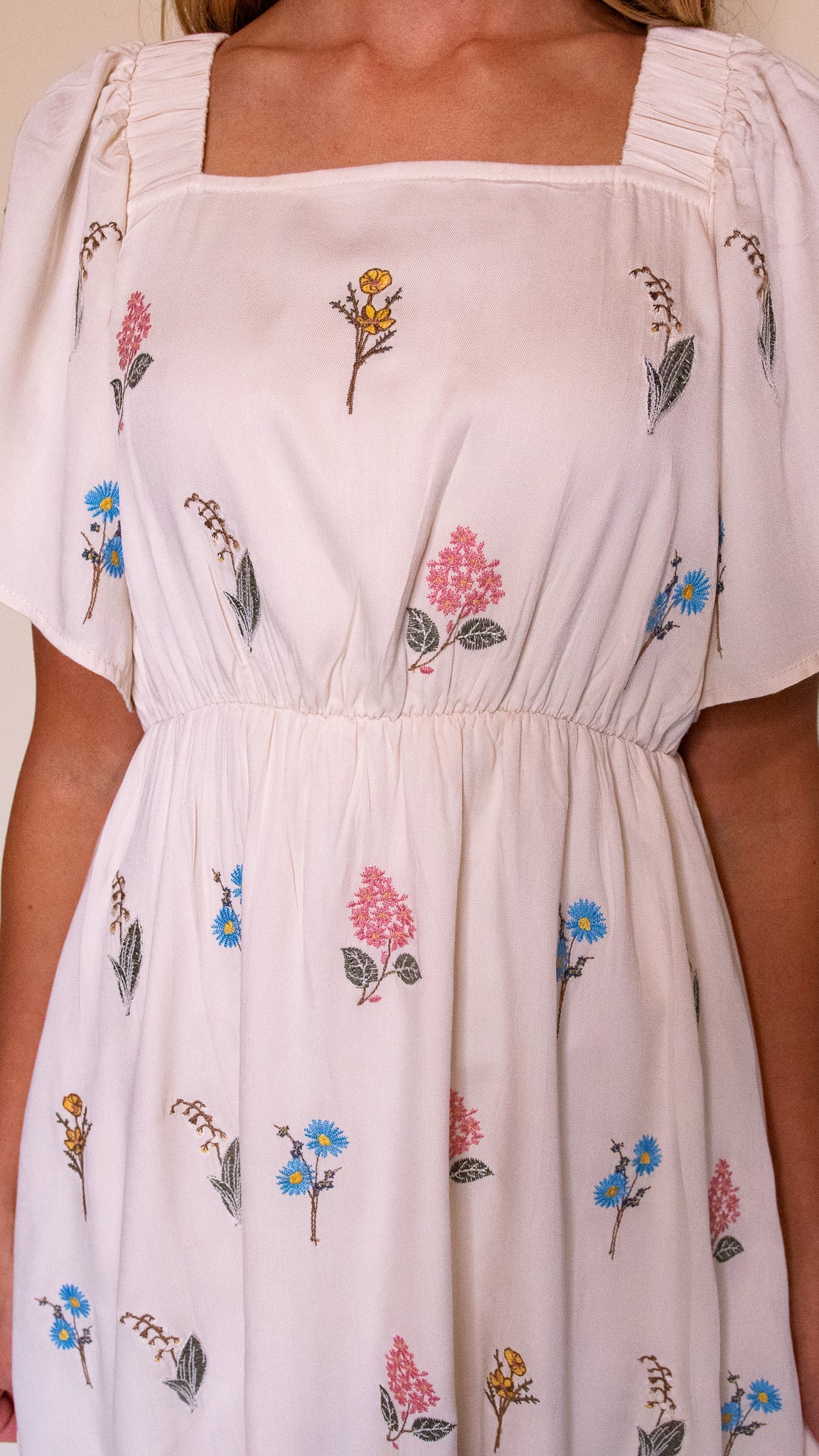 The Sadie Embroidered Floral Midi