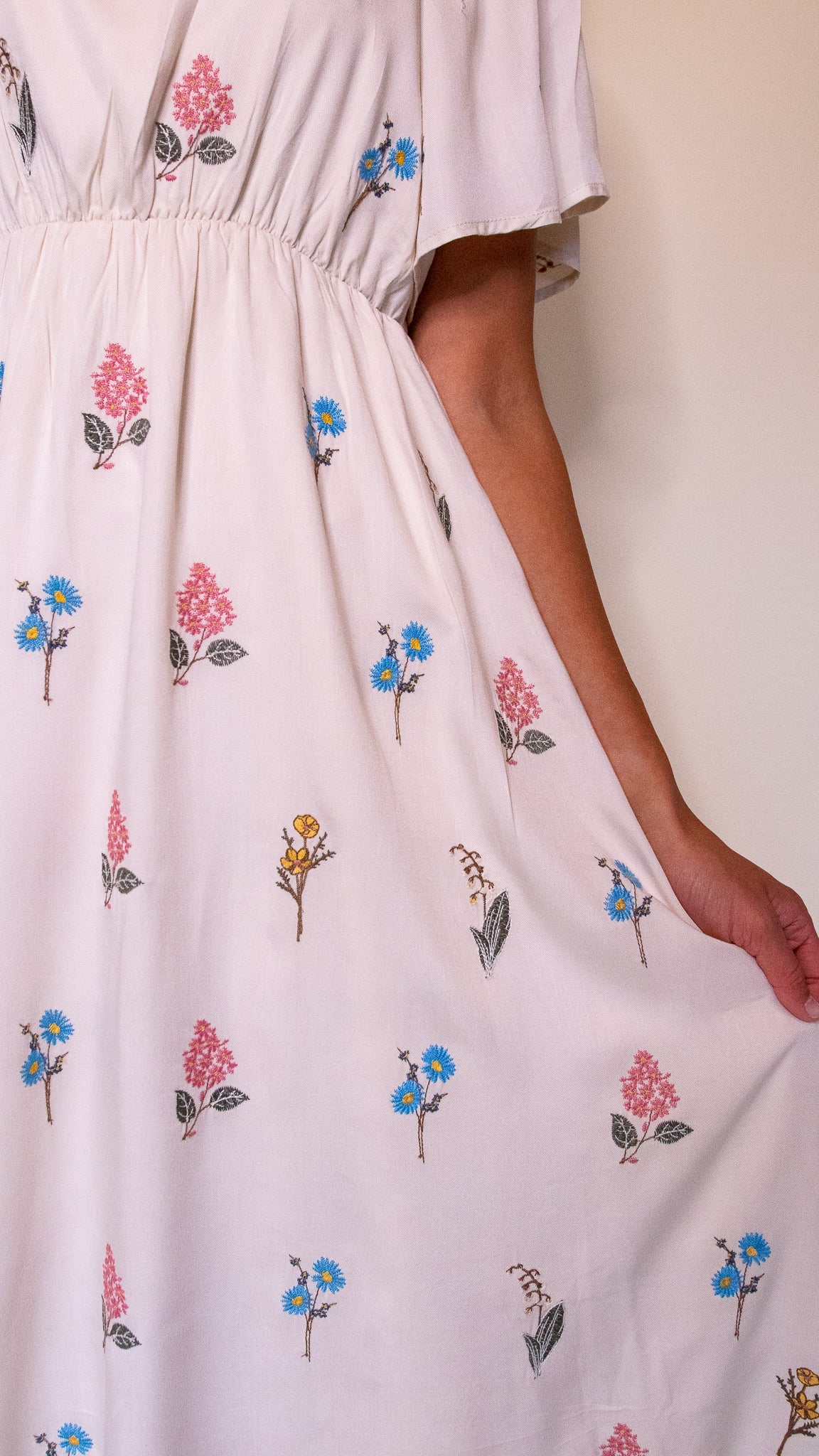 The Sadie Embroidered Floral Midi