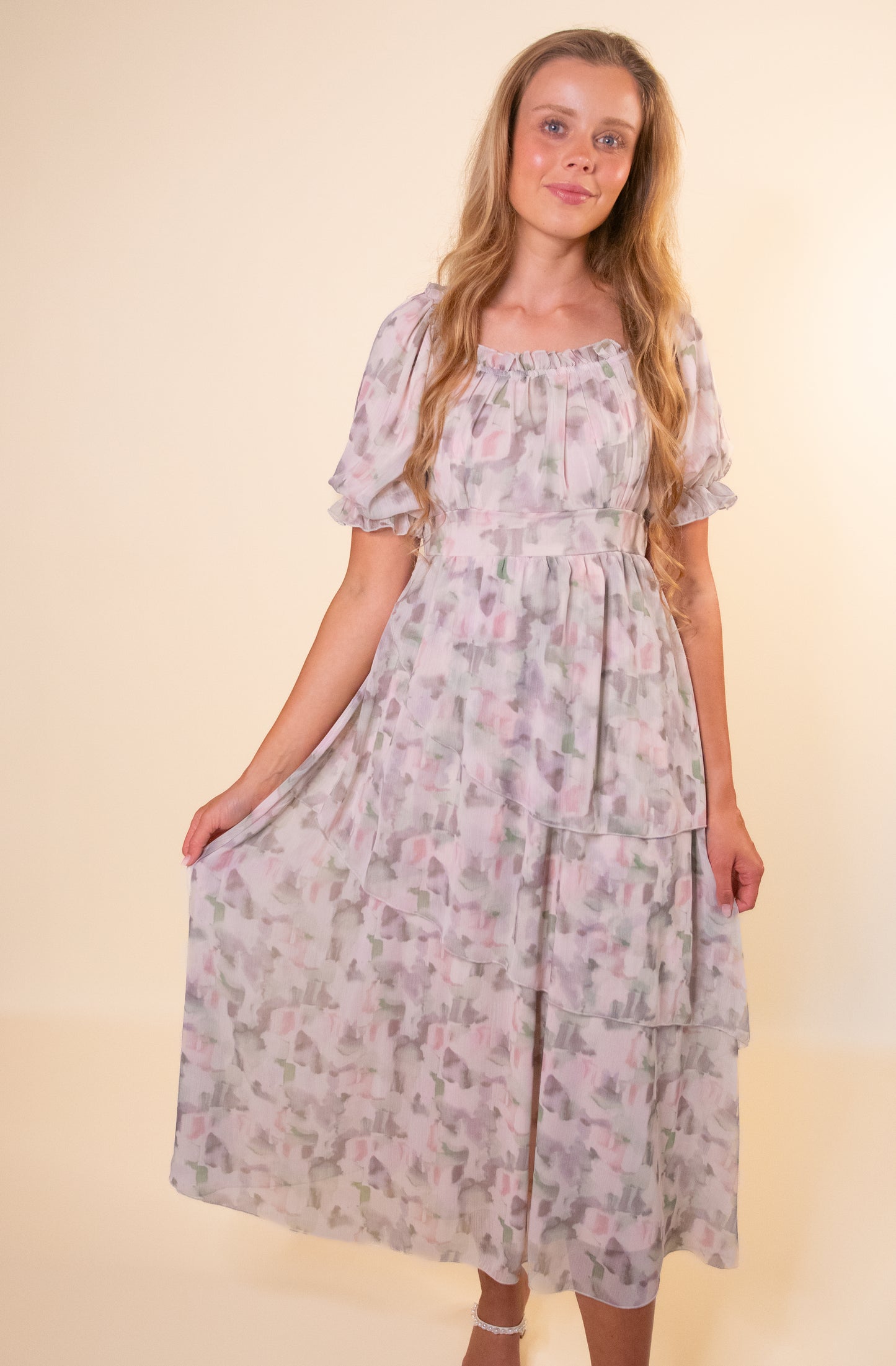 The Jana Ruffle Chiffon Dress