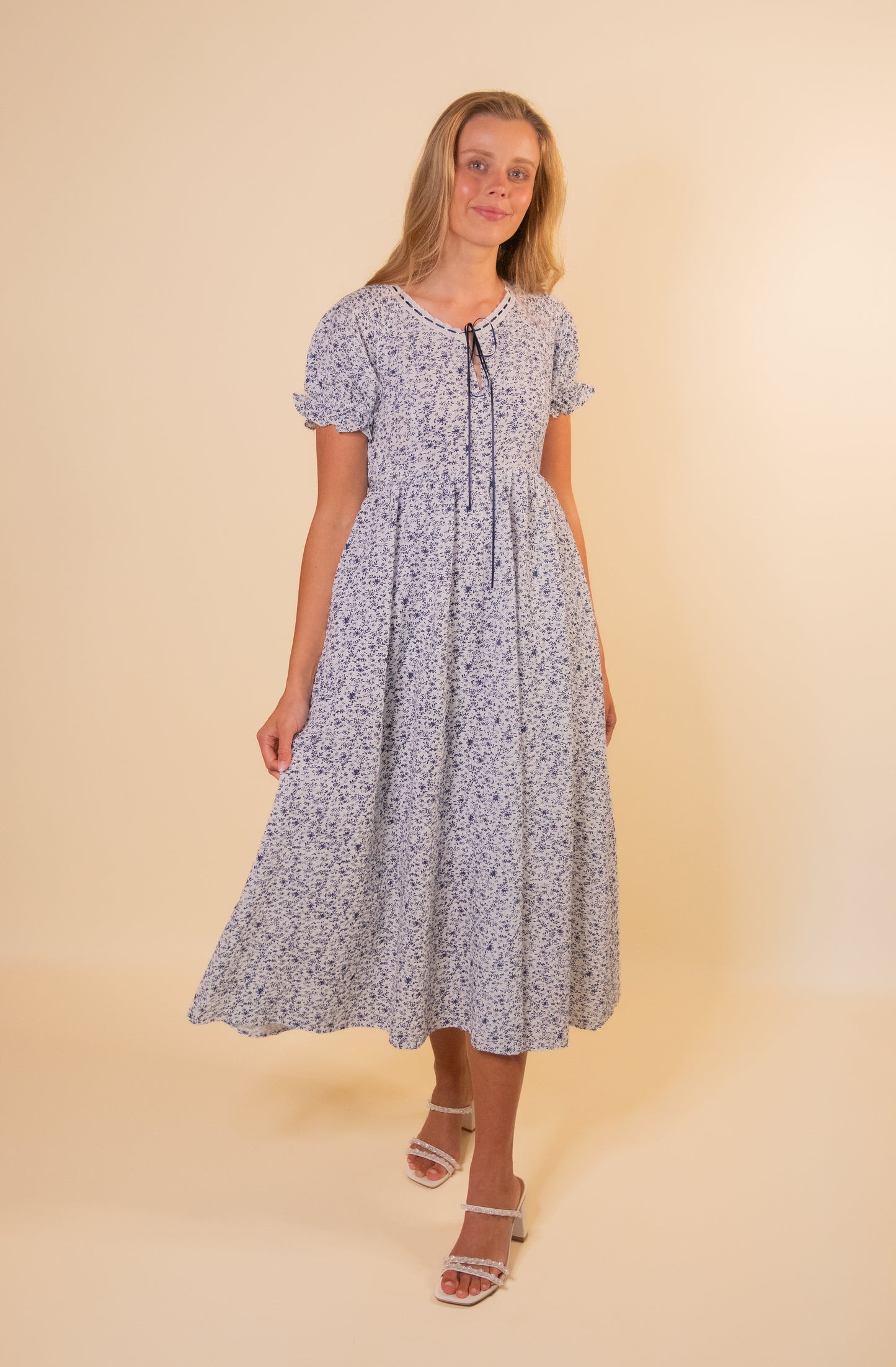 The Celeste Ditsy Floral Maxi in Navy