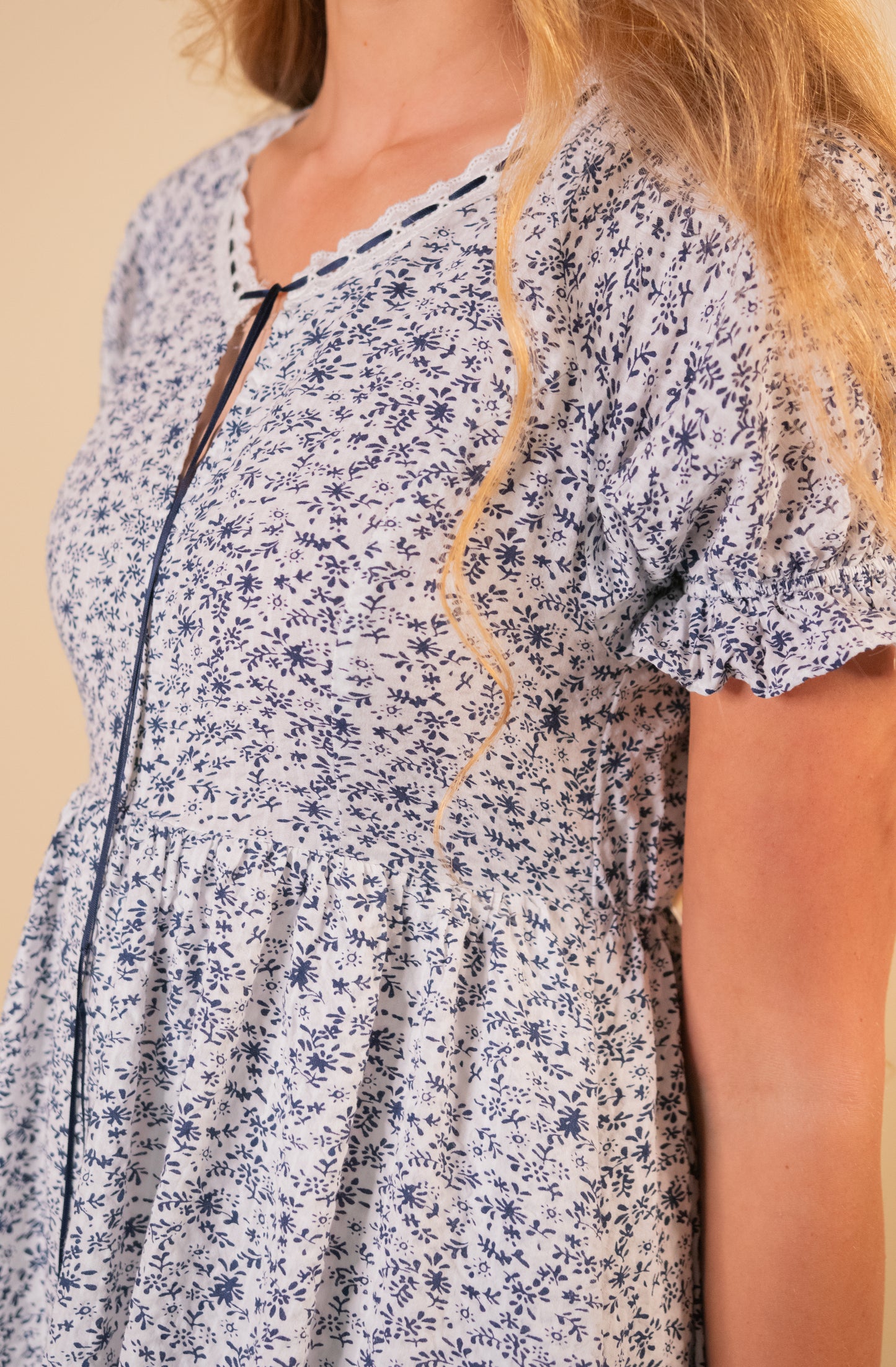 The Celeste Ditsy Floral Maxi in Navy