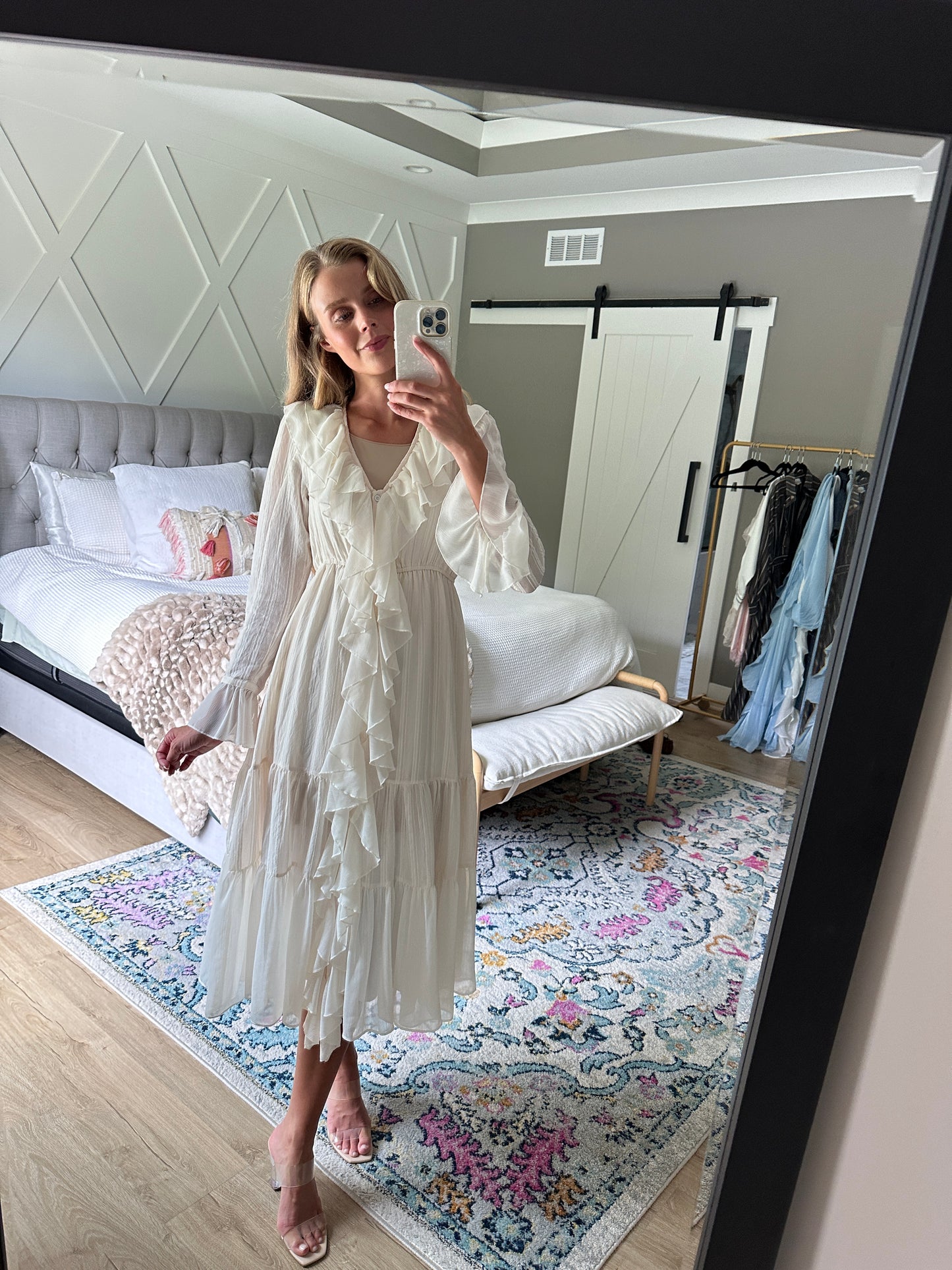 The Lucy Ruffle Dress in Buttercream