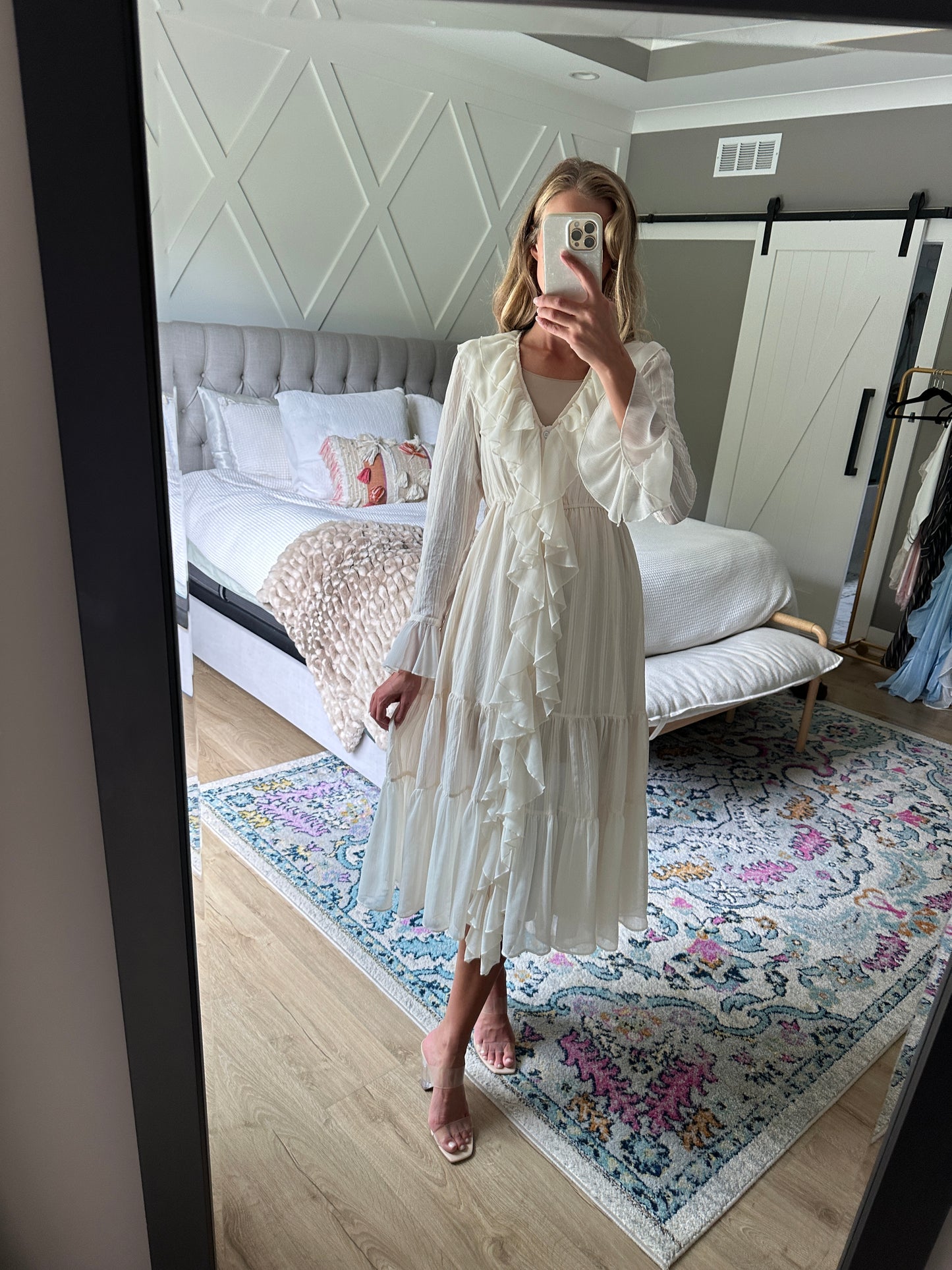 The Lucy Ruffle Dress in Buttercream
