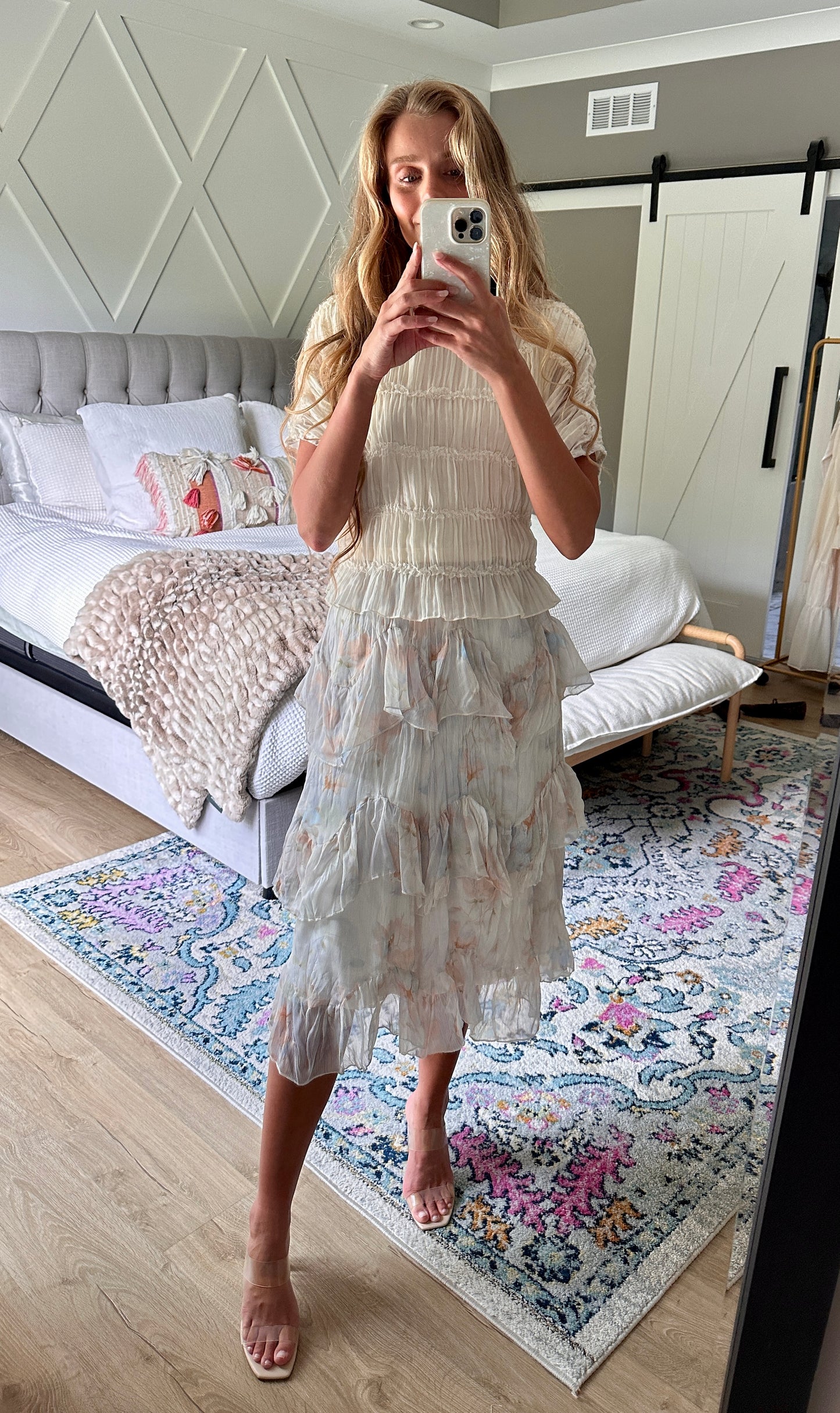 The Noa Layered Chiffon Midi Skirt